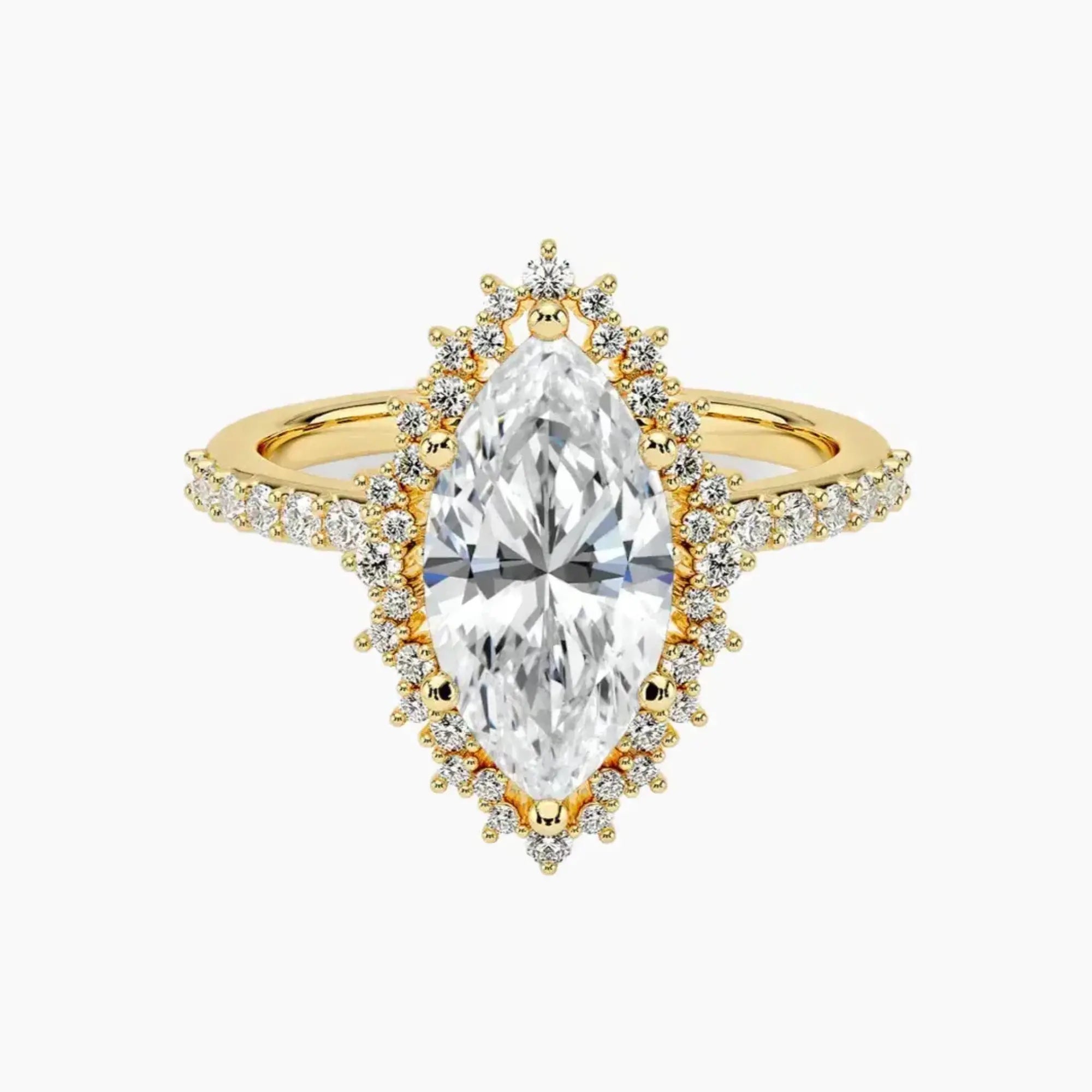 Coraline Marquise Designer Diamond Ring Setting in 14K White Gold