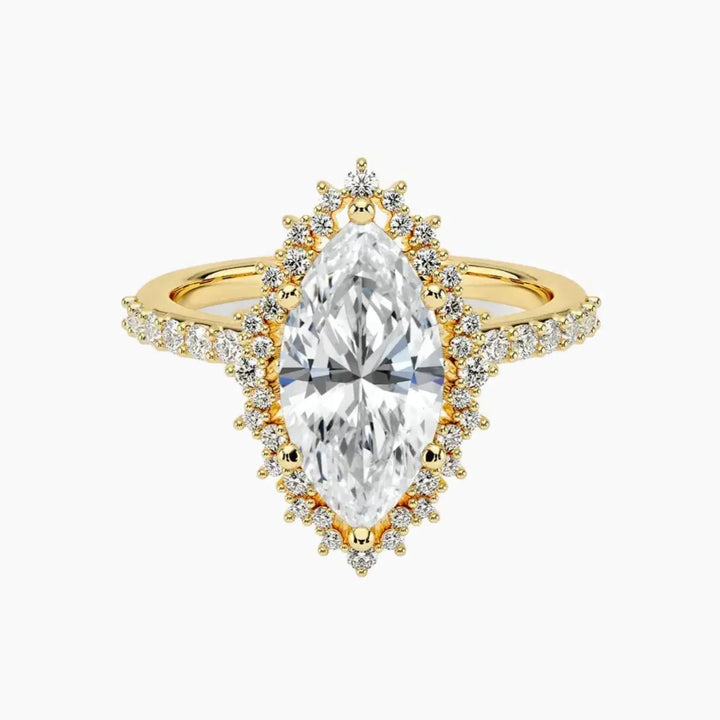Coraline Marquise Designer 3 Carat Lab Grown Diamond Engagement Ring in 18K Yellow Gold