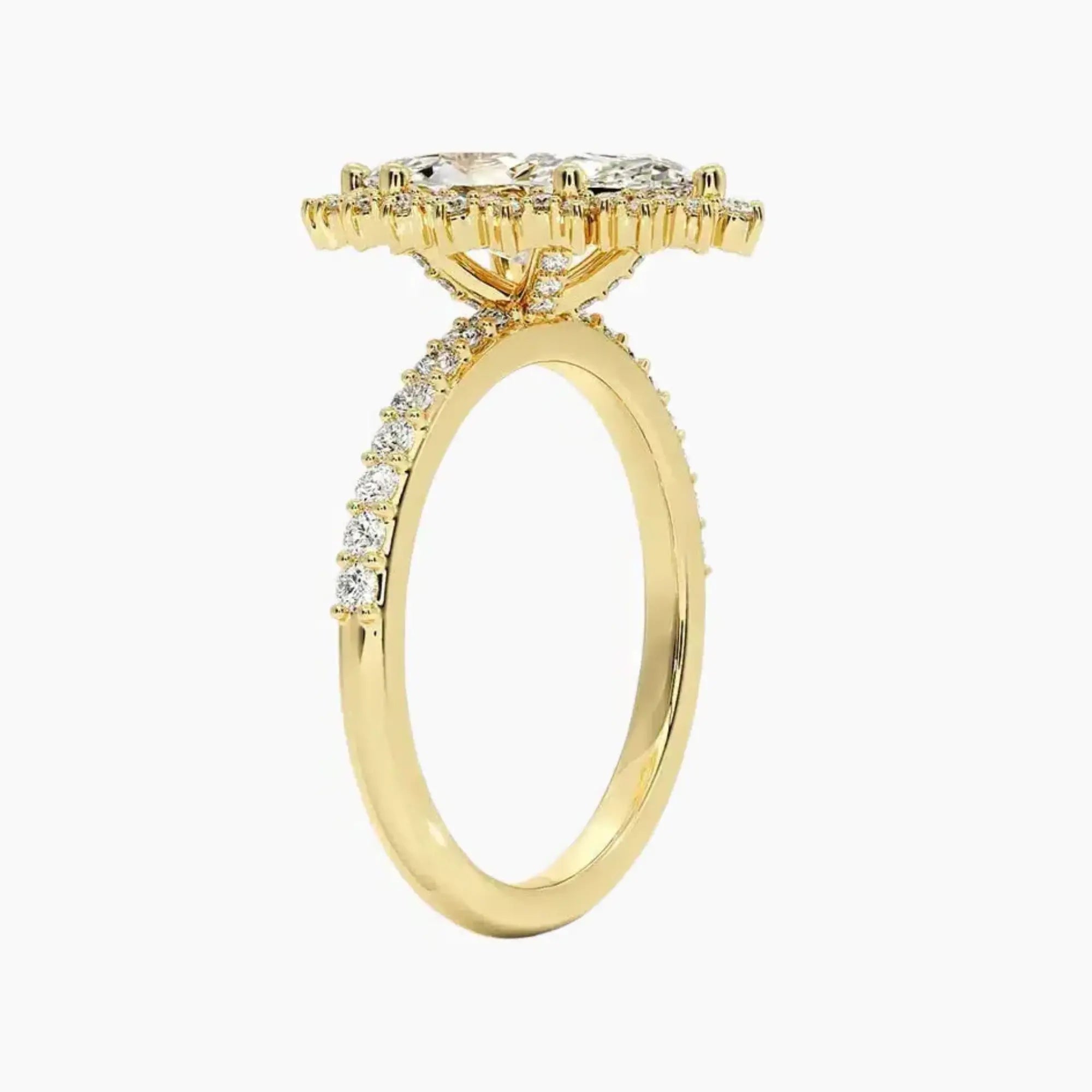 Coraline Marquise Designer 1.5 Carat Lab Grown Diamond Engagement Ring in 14K Yellow Gold