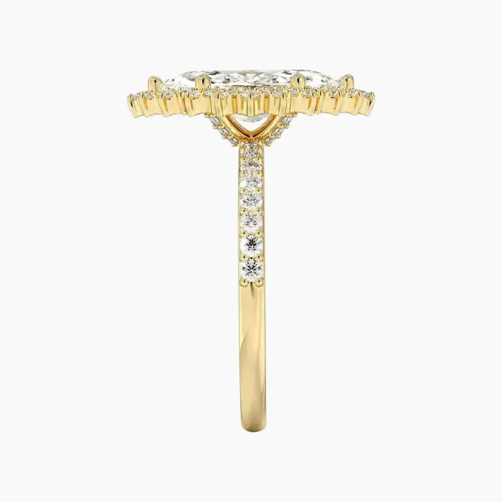 Coraline Marquise Designer 1.5 Carat Lab Grown Diamond Engagement Ring in 14K Rose Gold
