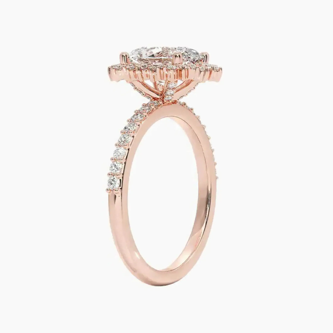 Coraline Oval Designer 3 Carat Lab Grown Diamond Engagement Ring in 14K Yellow Gold