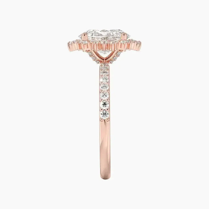 Coraline Oval Designer 3 Carat Lab Grown Diamond Engagement Ring in 14K White Gold