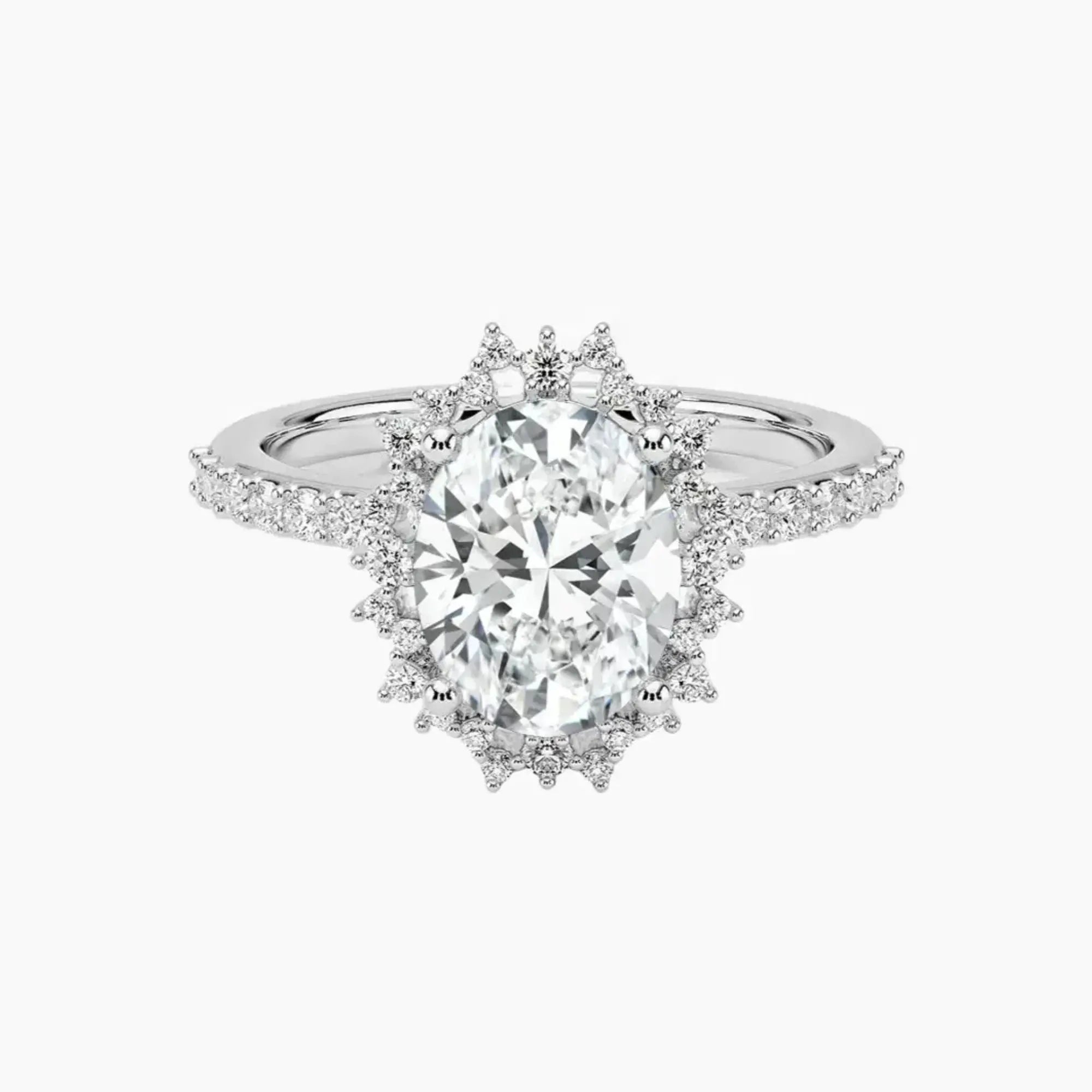 Coraline Oval Designer Diamond Ring Setting in 14K White Gold