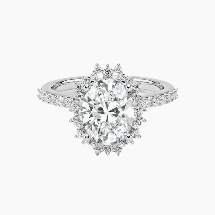 Coraline Oval Designer 1 Carat Lab Grown Diamond Engagement Ring in 18K White Gold