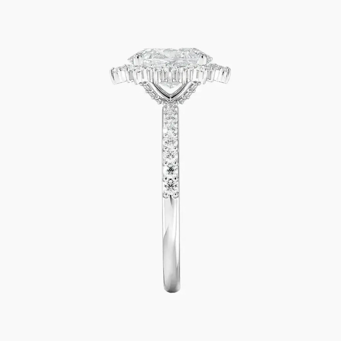 Coraline Oval Designer 1.5 Carat Lab Grown Diamond Engagement Ring in 14K Rose Gold