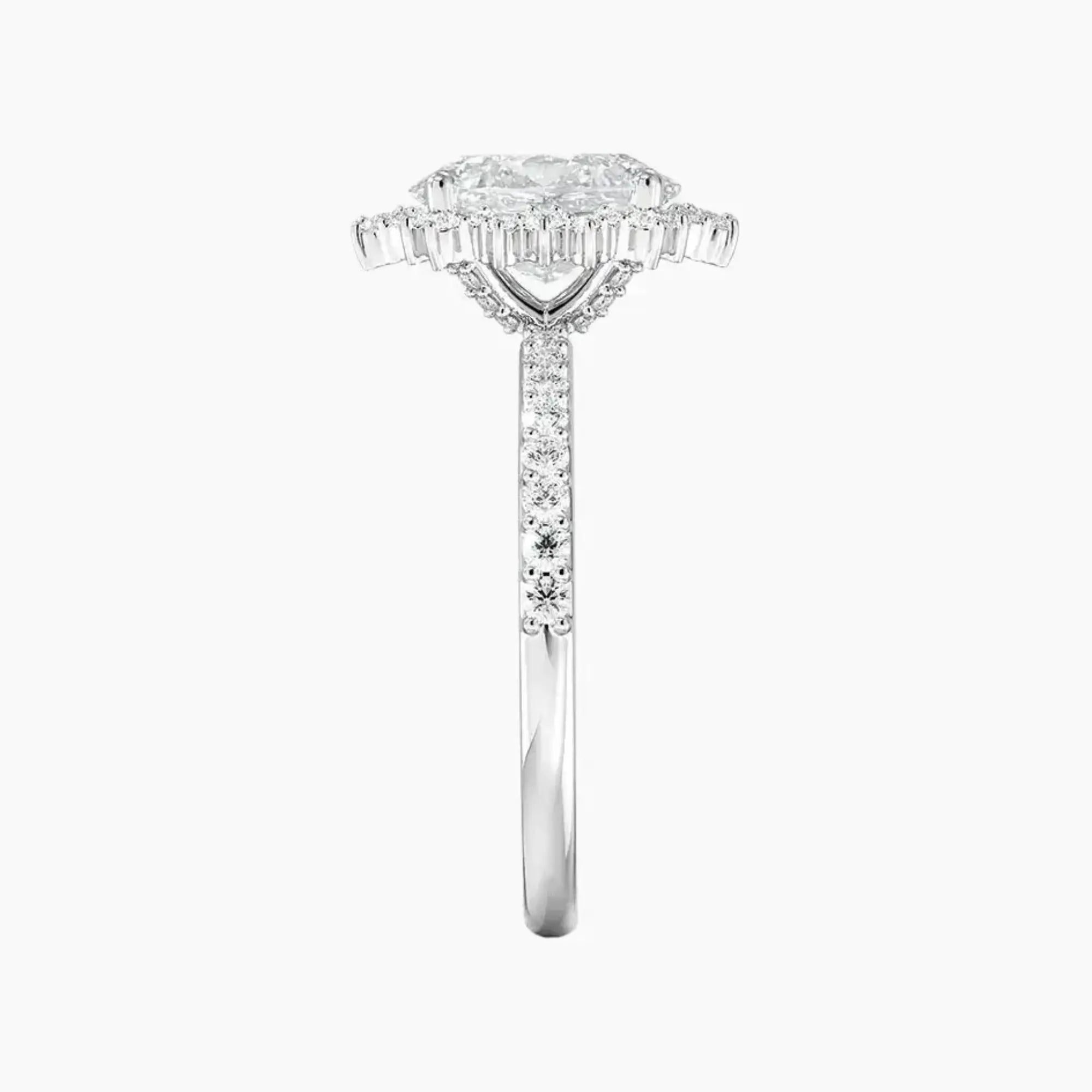 Coraline Oval Designer Diamond Ring Setting in 14K Rose Gold
