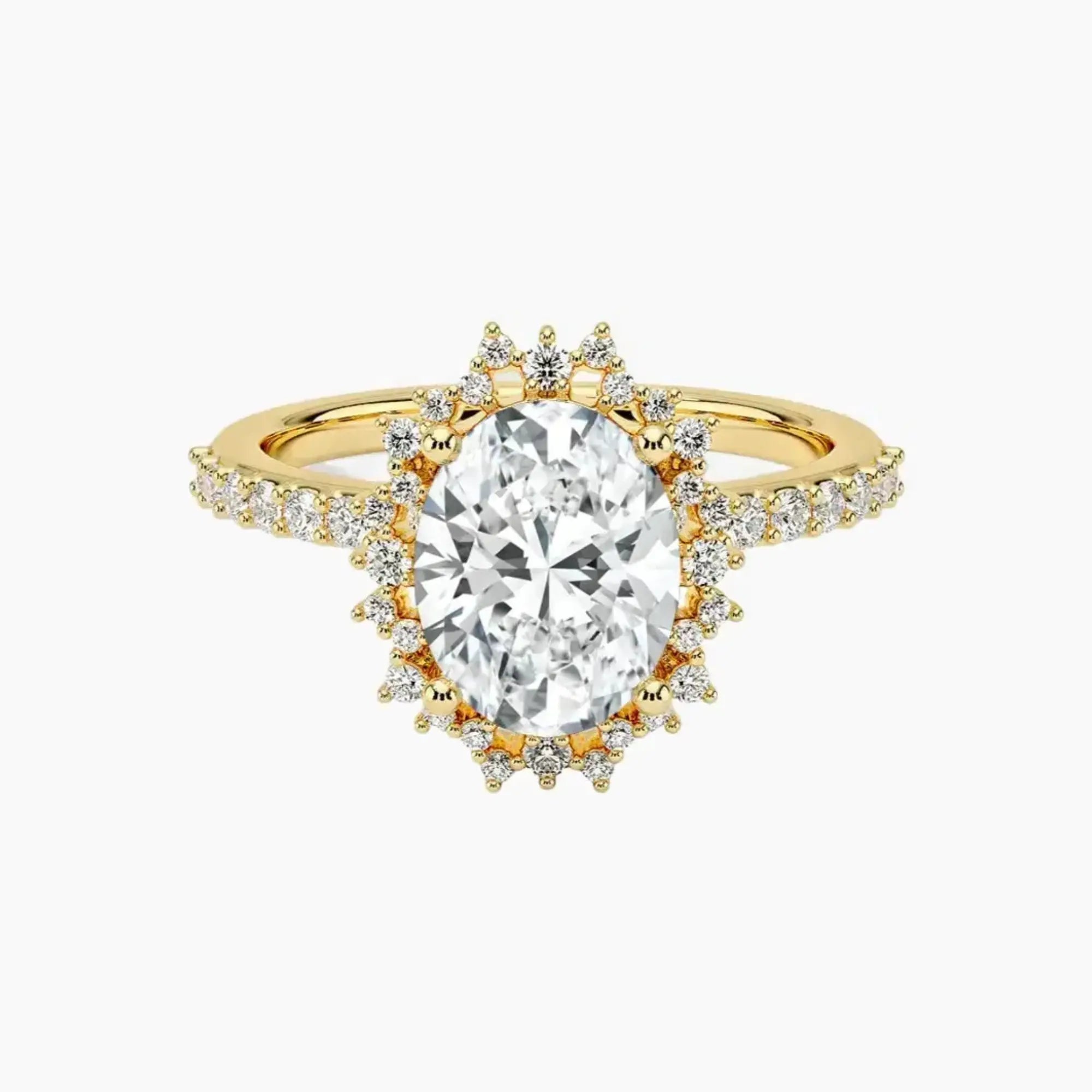 Coraline Oval Designer 2 Carat Lab Grown Diamond Engagement Ring in 18K White Gold