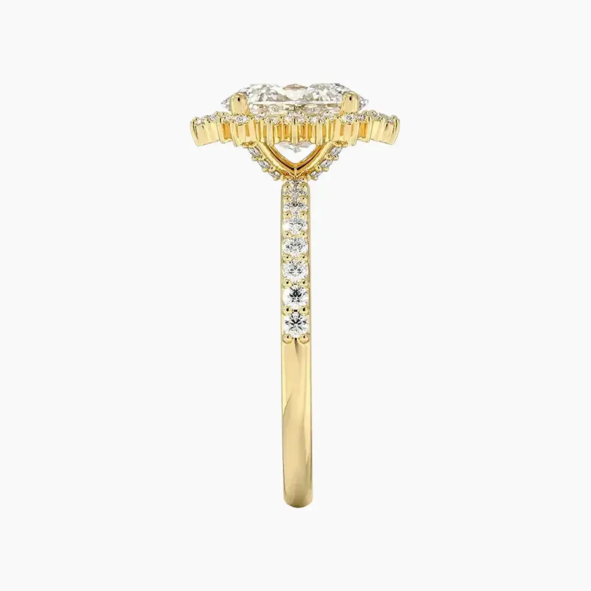 Coraline Oval Designer Diamond Ring Setting in 18K White Gold
