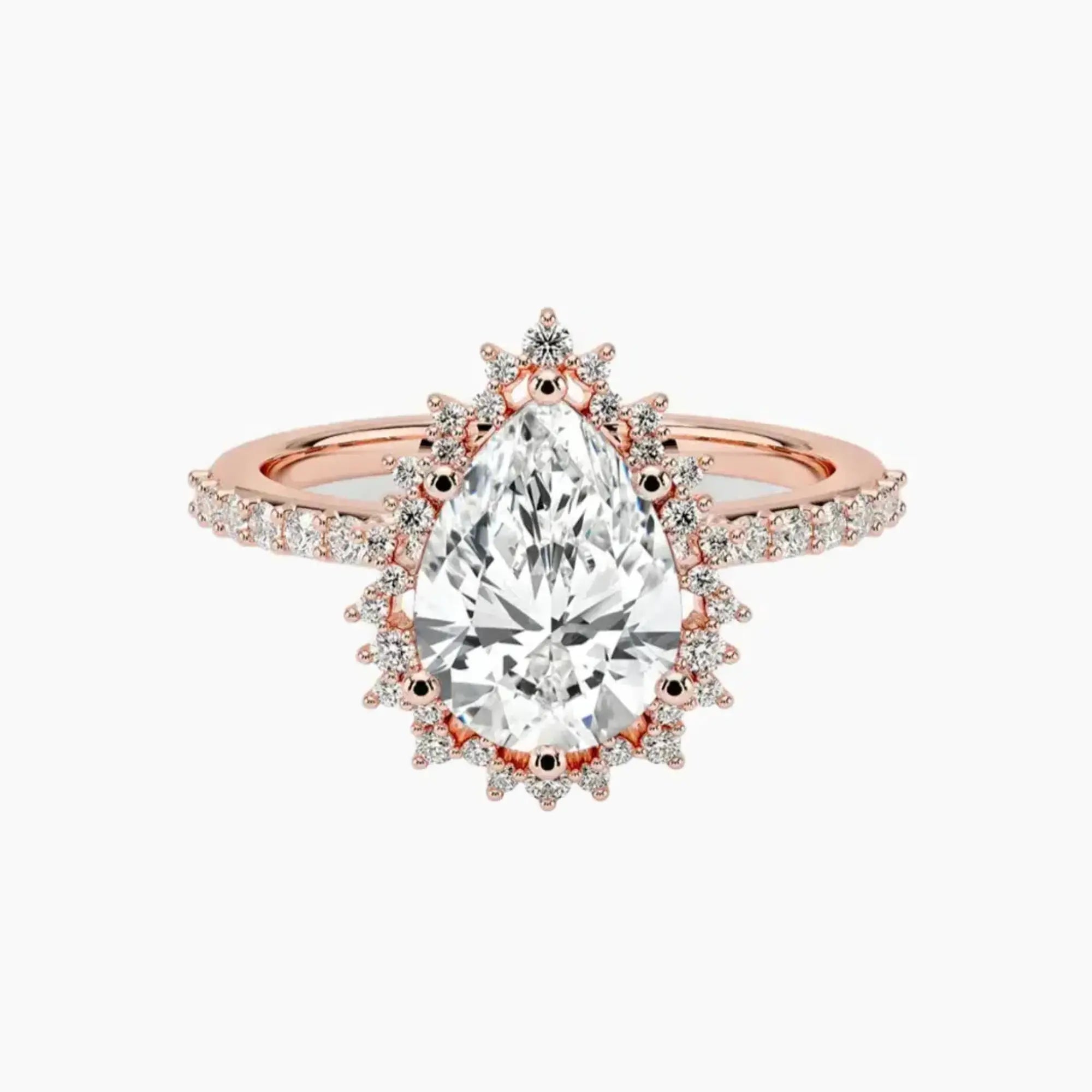 Coraline Pear Designer 1.5 Carat Lab Grown Diamond Engagement Ring in 14K Yellow Gold