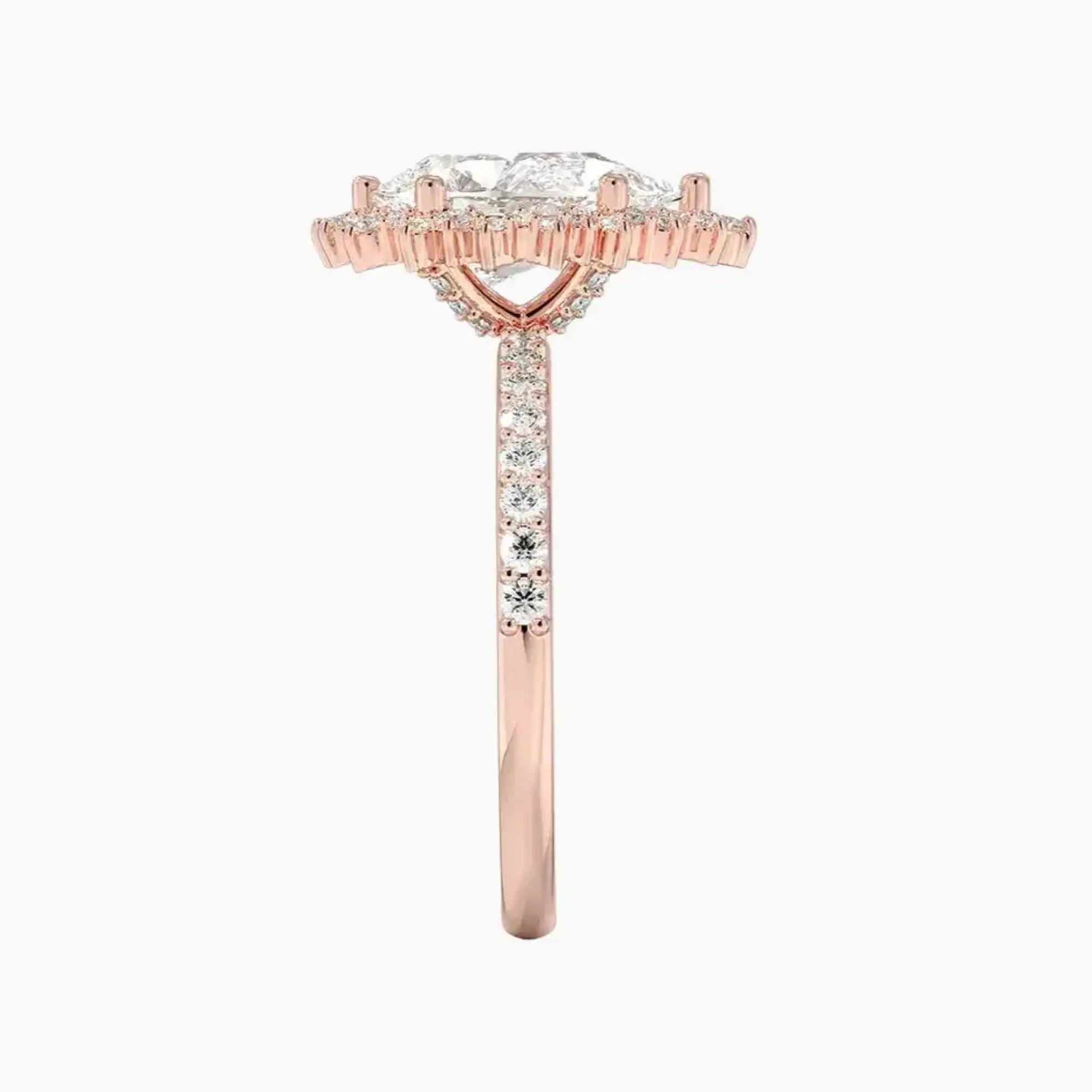 Coraline Pear Designer Diamond Ring Setting in 18K Yellow Gold