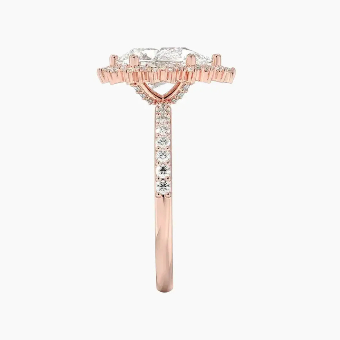 Coraline Pear Designer Diamond Ring Setting in 18K Yellow Gold