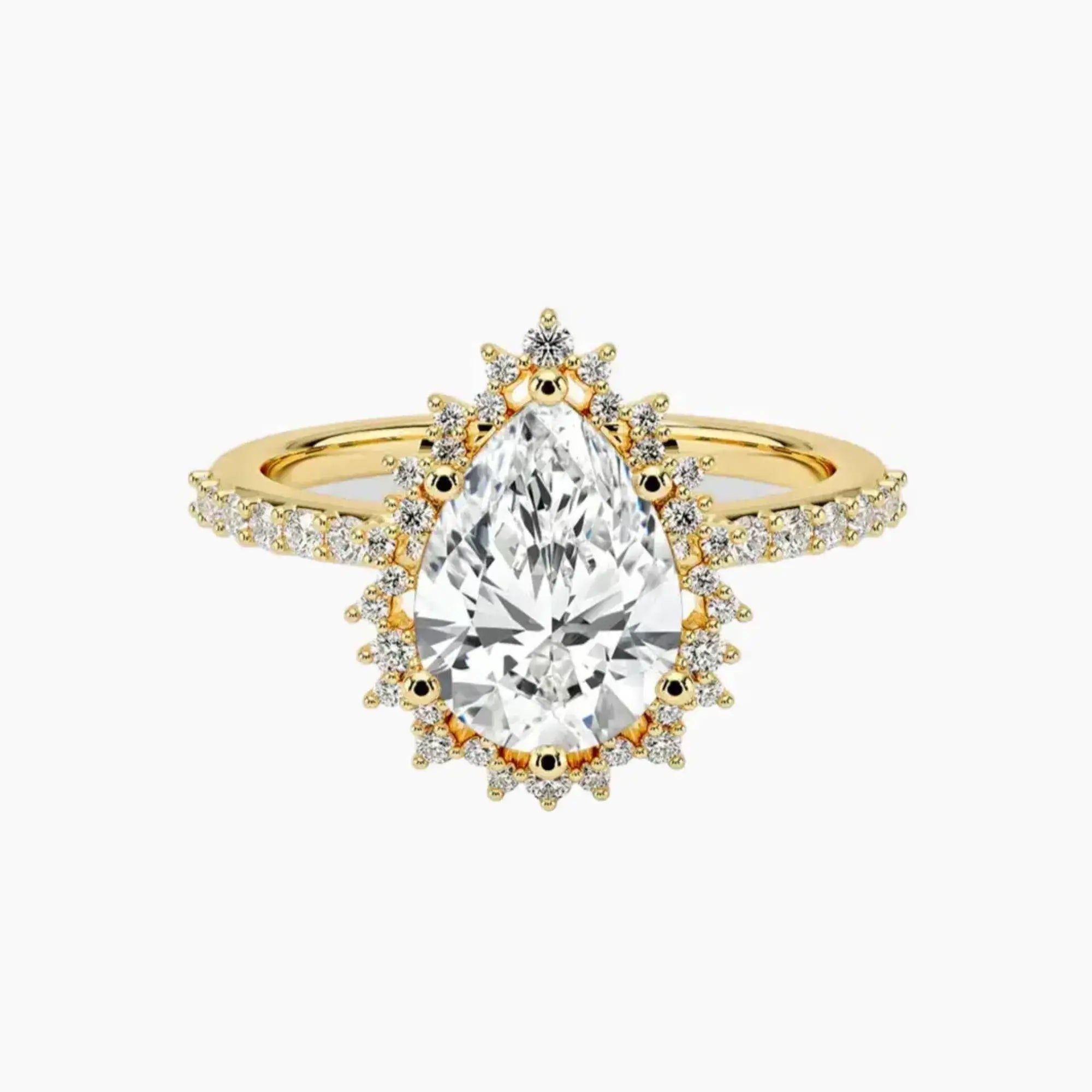 Coraline Pear Designer 2 Carat Lab Grown Diamond Engagement Ring in 14K White Gold