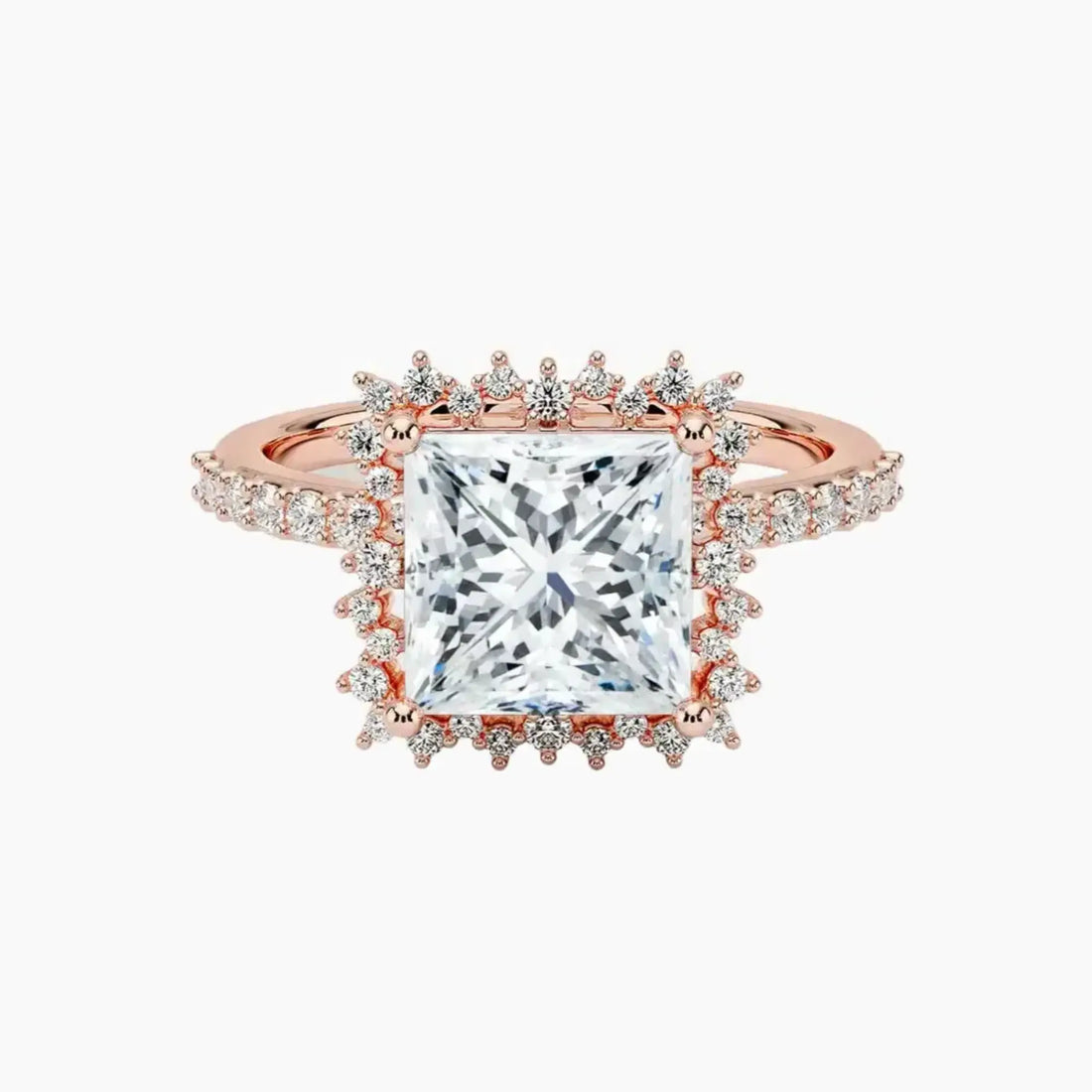 Coraline Princess Designer 2 Carat Lab Grown Diamond Engagement Ring in 14K Rose Gold