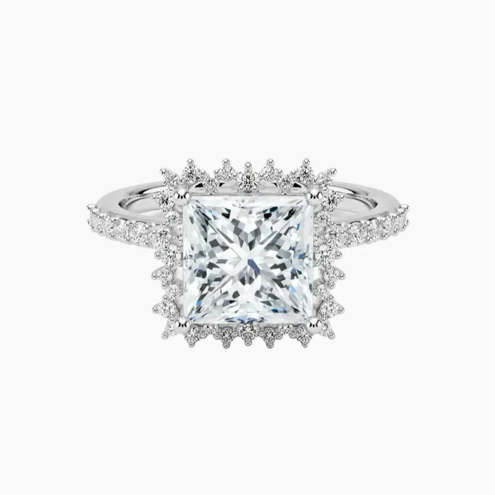 Coraline Princess Designer 1 Carat Lab Grown Diamond Engagement Ring in 14K White Gold