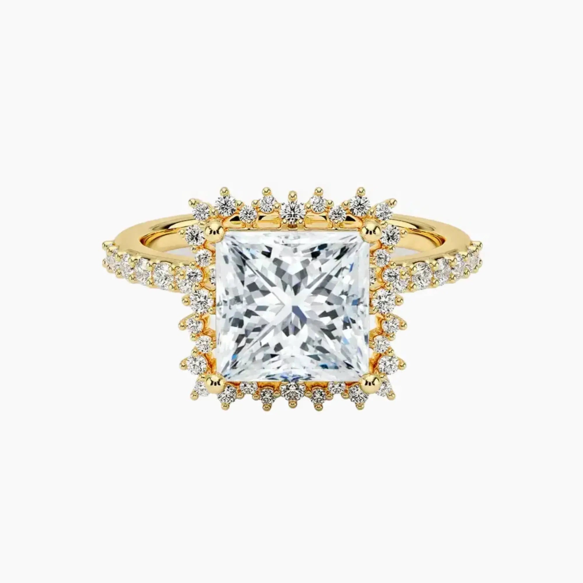 Coraline Princess Designer 1.5 Carat Lab Grown Diamond Engagement Ring in 18K Yellow Gold
