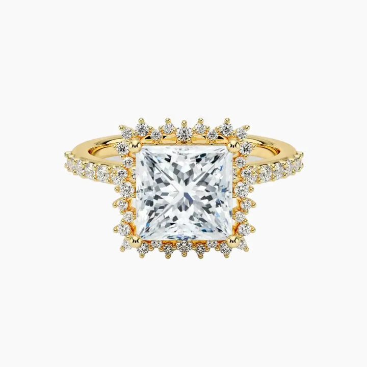Coraline Princess Designer 2.5 Carat Lab Grown Diamond Engagement Ring in 14K Yellow Gold