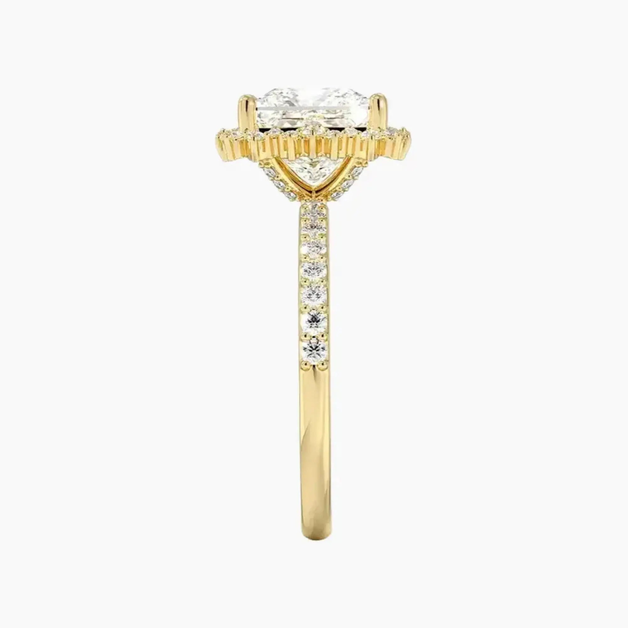 Coraline Princess Designer 3 Carat Lab Grown Diamond Engagement Ring in 14K White Gold