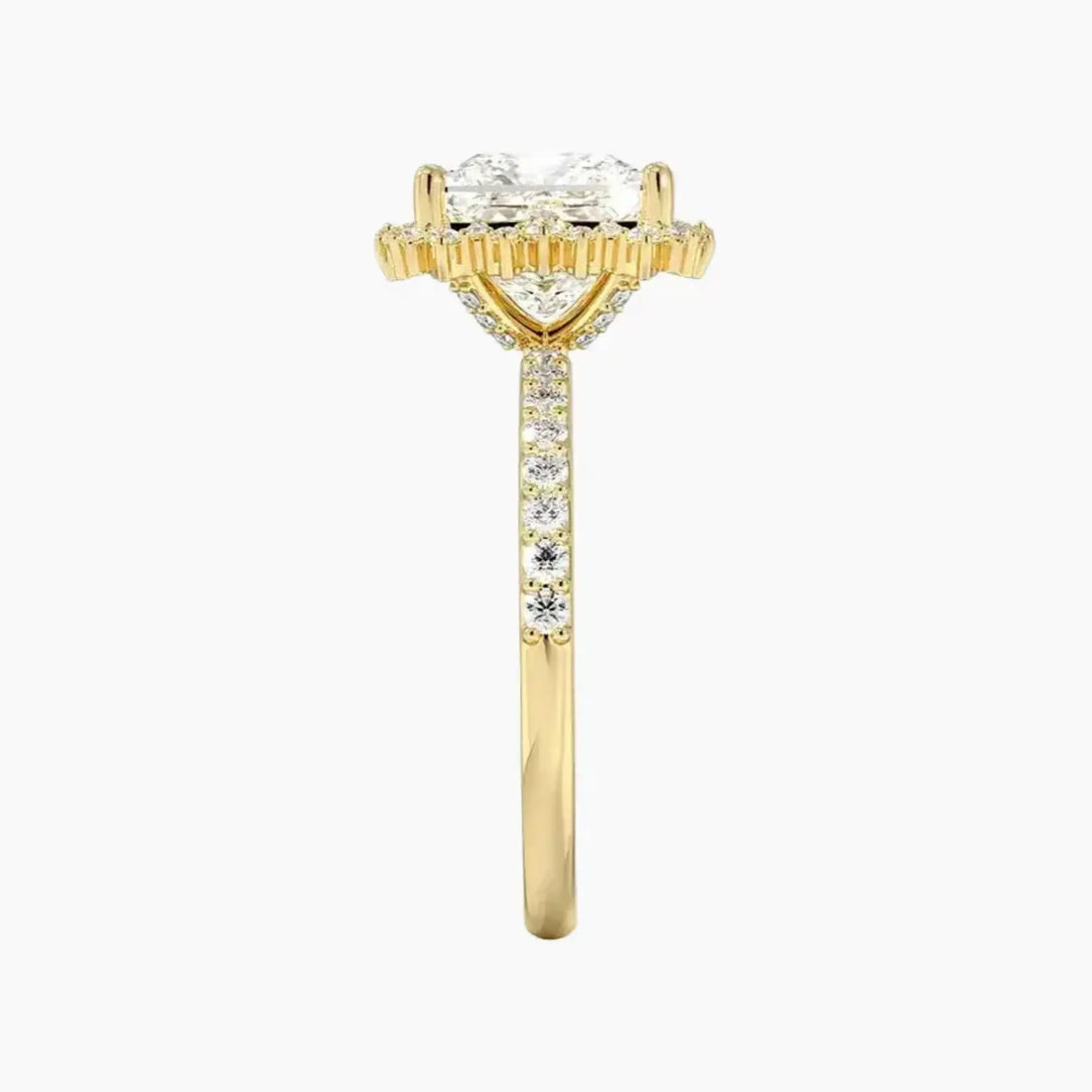 Coraline Princess Designer 3 Carat Lab Grown Diamond Engagement Ring in 14K Yellow Gold
