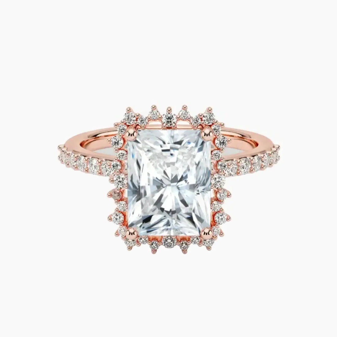 Coraline Radiant Designer 1 Carat Lab Grown Diamond Engagement Ring in 14K Yellow Gold
