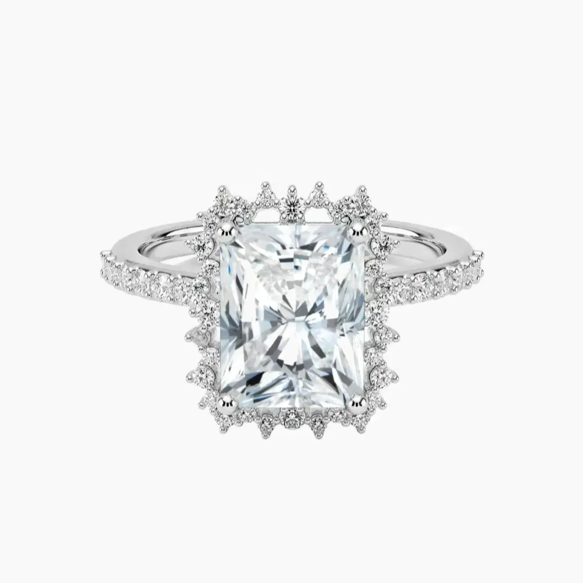 Coraline Radiant Designer 2 Carat Lab Grown Diamond Engagement Ring in 14K White Gold