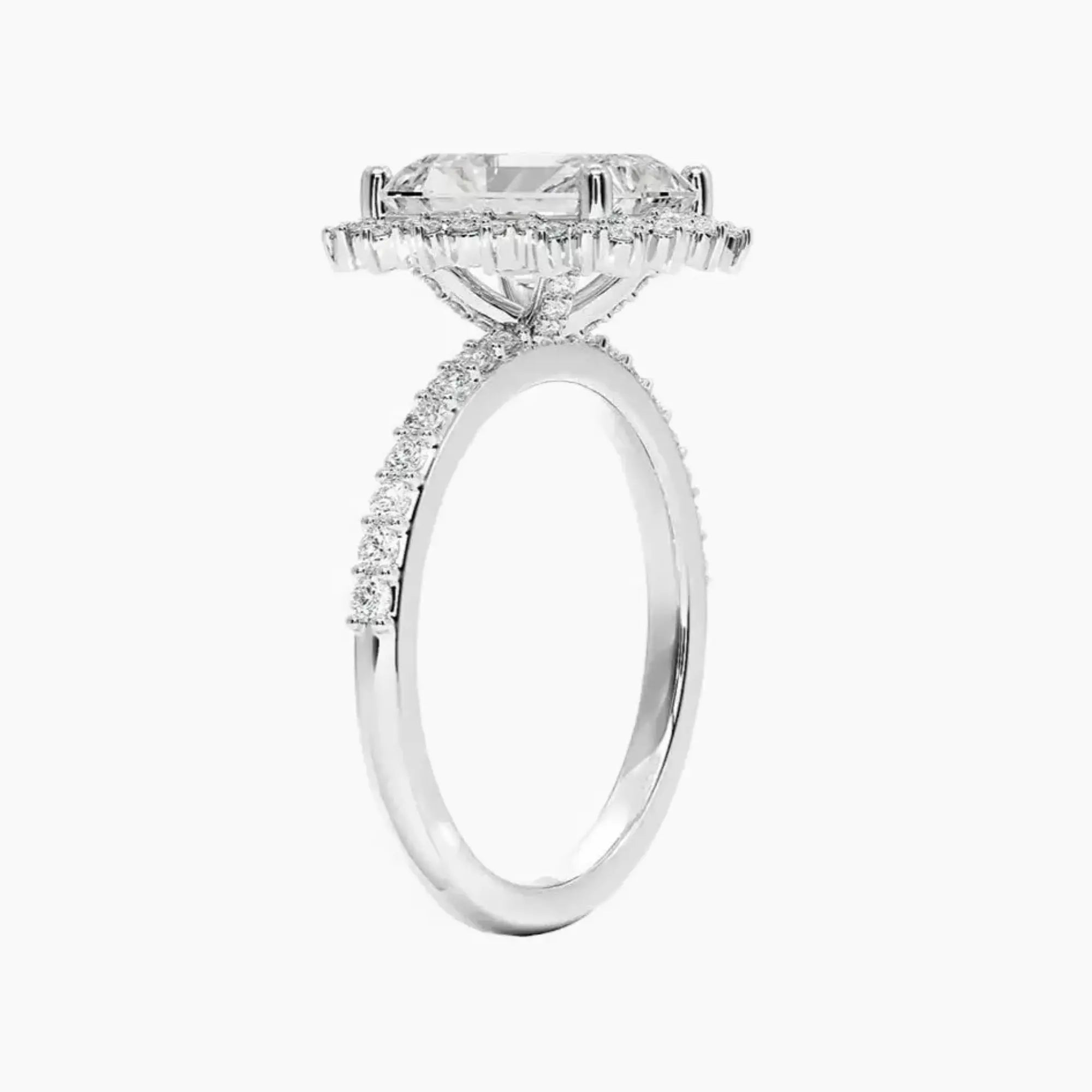 Coraline Radiant Designer 1.5 Carat Lab Grown Diamond Engagement Ring in 14K Rose Gold