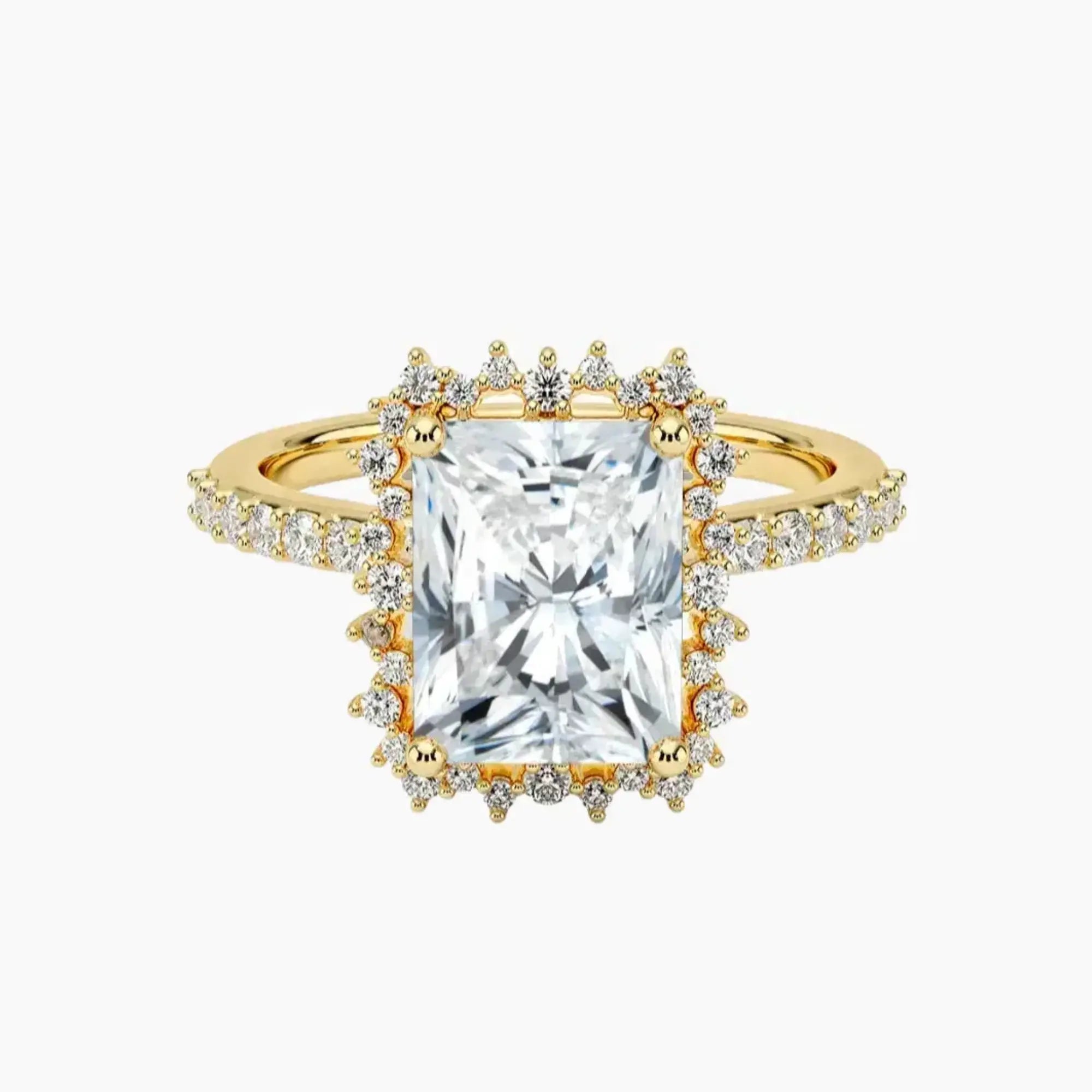 Coraline Radiant Designer 1.5 Carat Lab Grown Diamond Engagement Ring in 18K Rose Gold