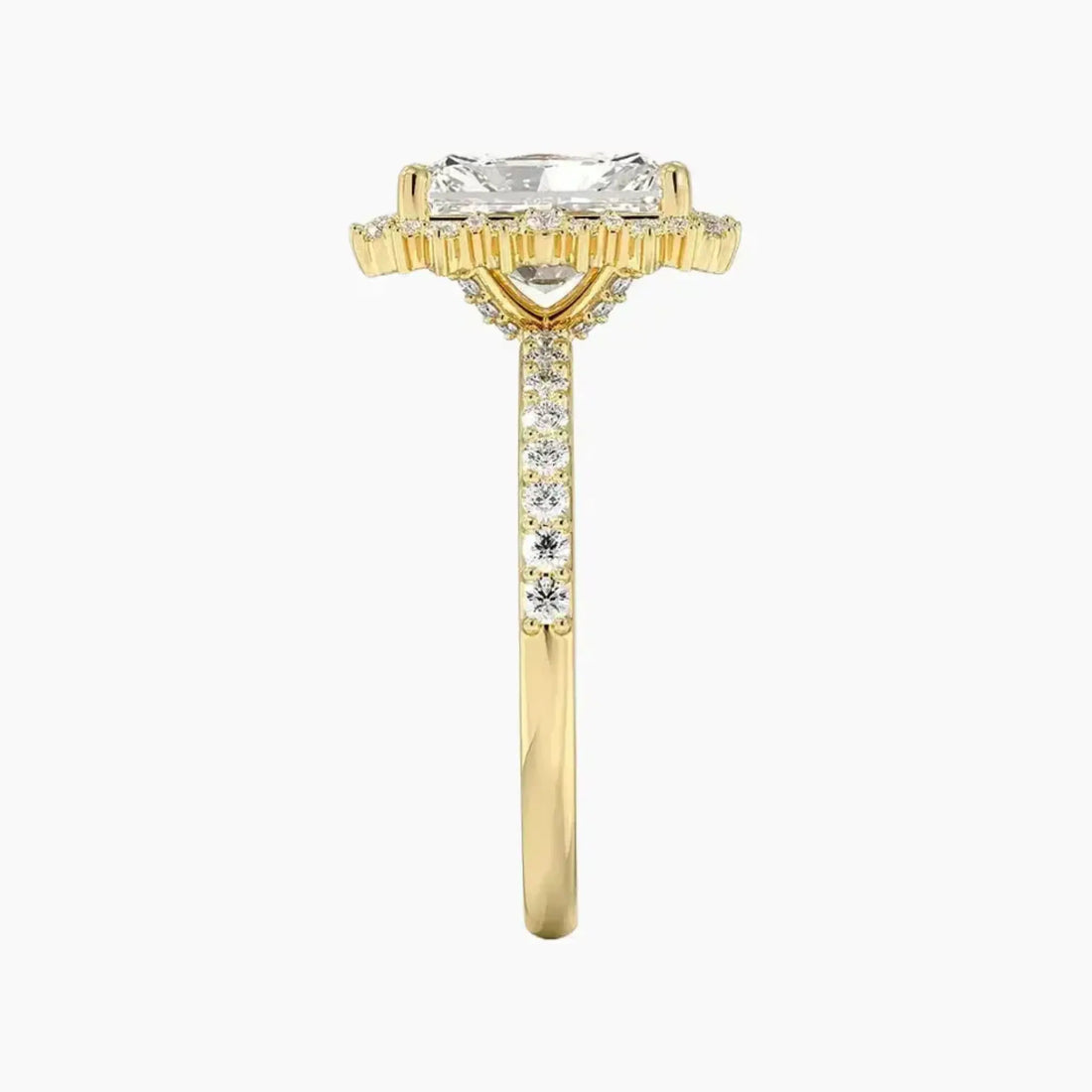 Coraline Radiant Designer 2 Carat Lab Grown Diamond Engagement Ring in 14K Rose Gold