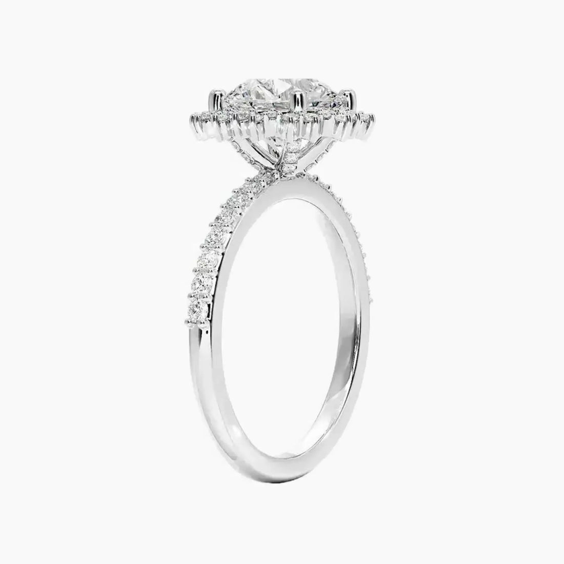 Coraline Round Designer 1.5 Carat Lab Grown Diamond Engagement Ring in 14K Rose Gold