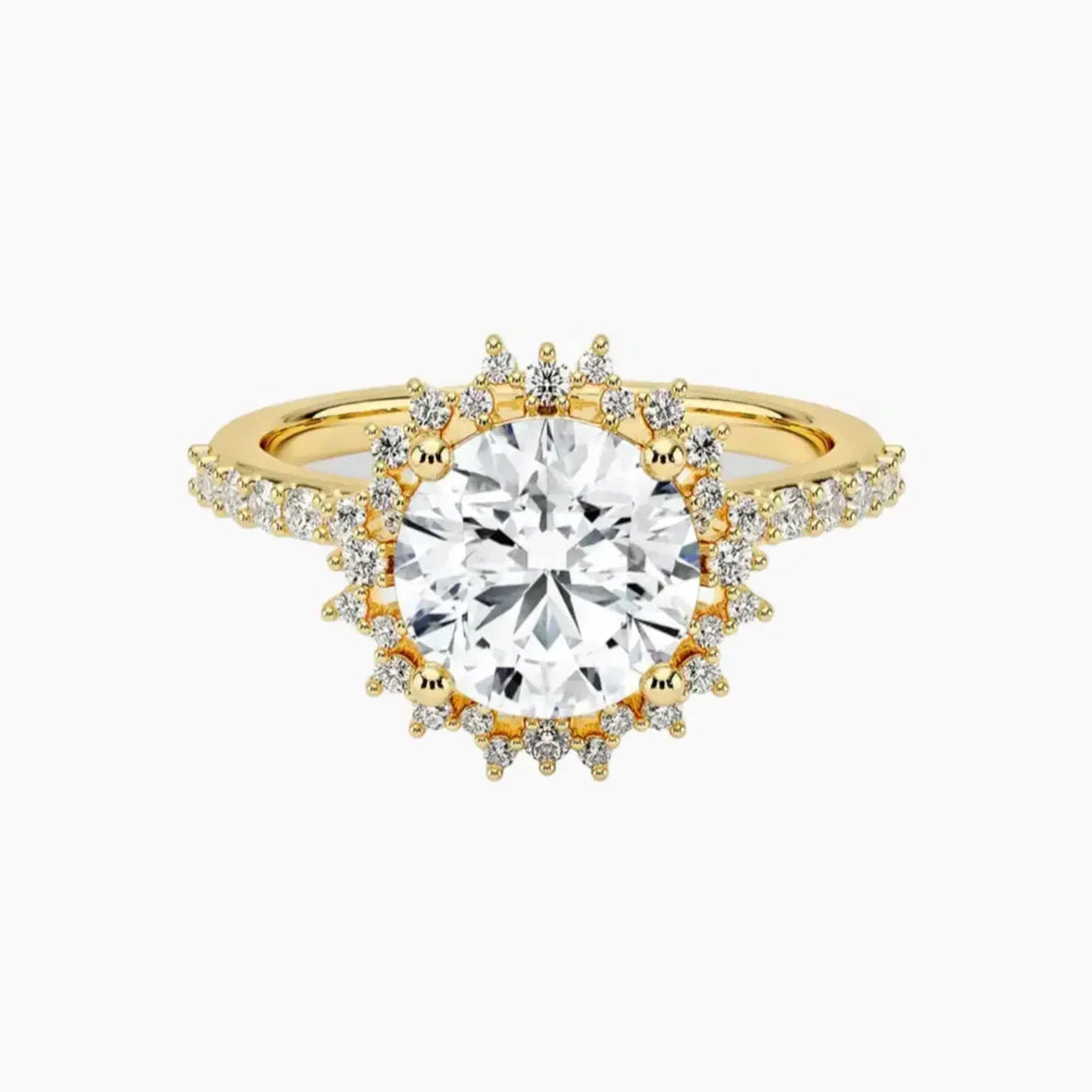 Coraline Round Designer 3 Carat Lab Grown Diamond Engagement Ring in 18K Rose Gold