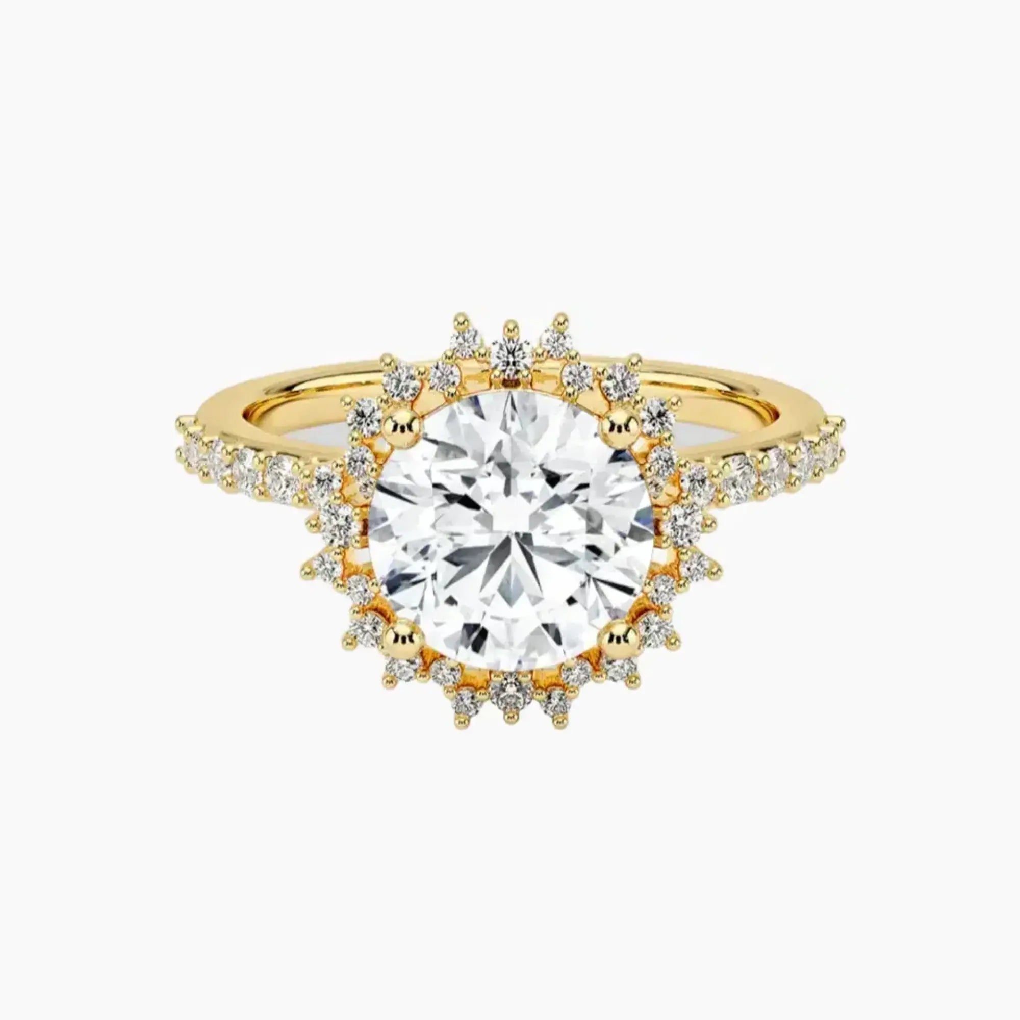 Coraline Round Designer 2.5 Carat Lab Grown Diamond Engagement Ring in 14K Rose Gold