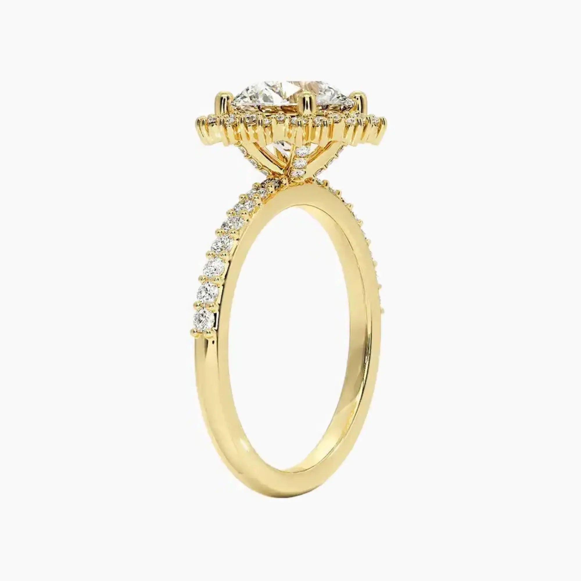 Coraline Round Designer 2.5 Carat Lab Grown Diamond Engagement Ring in 18K White Gold