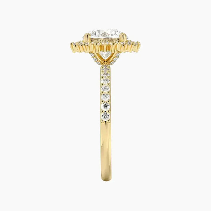 Coraline Round Designer 1 Carat Lab Grown Diamond Engagement Ring in 18K Rose Gold