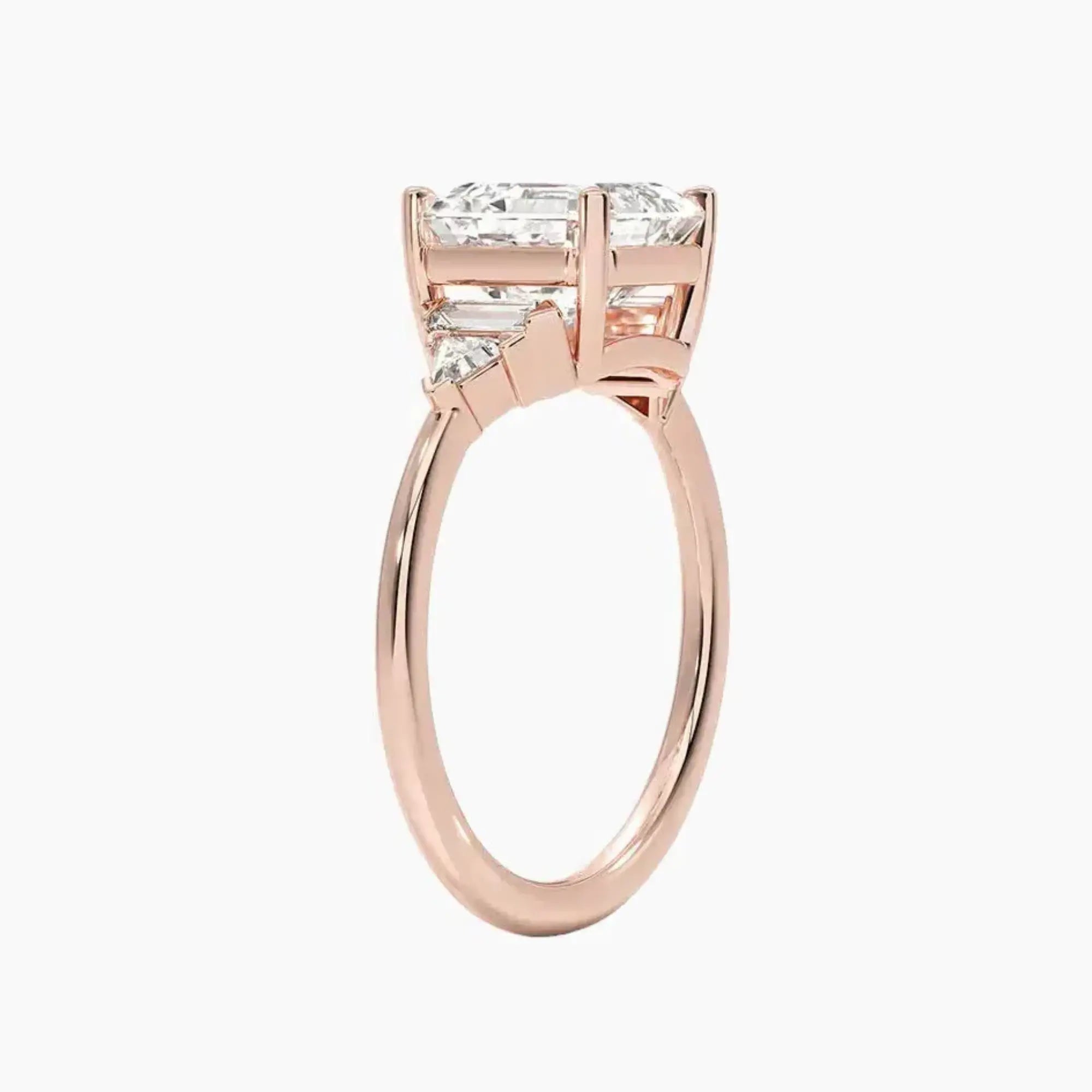 Honora Five Stone Asscher Designer 2.5 Carat Lab Grown Diamond Engagement Ring in 18K Yellow Gold