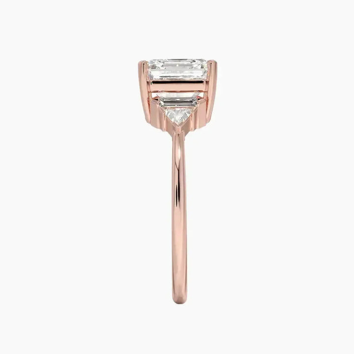 Honora Five Stone Asscher Designer 2 Carat Lab Grown Diamond Engagement Ring in 18K Yellow Gold