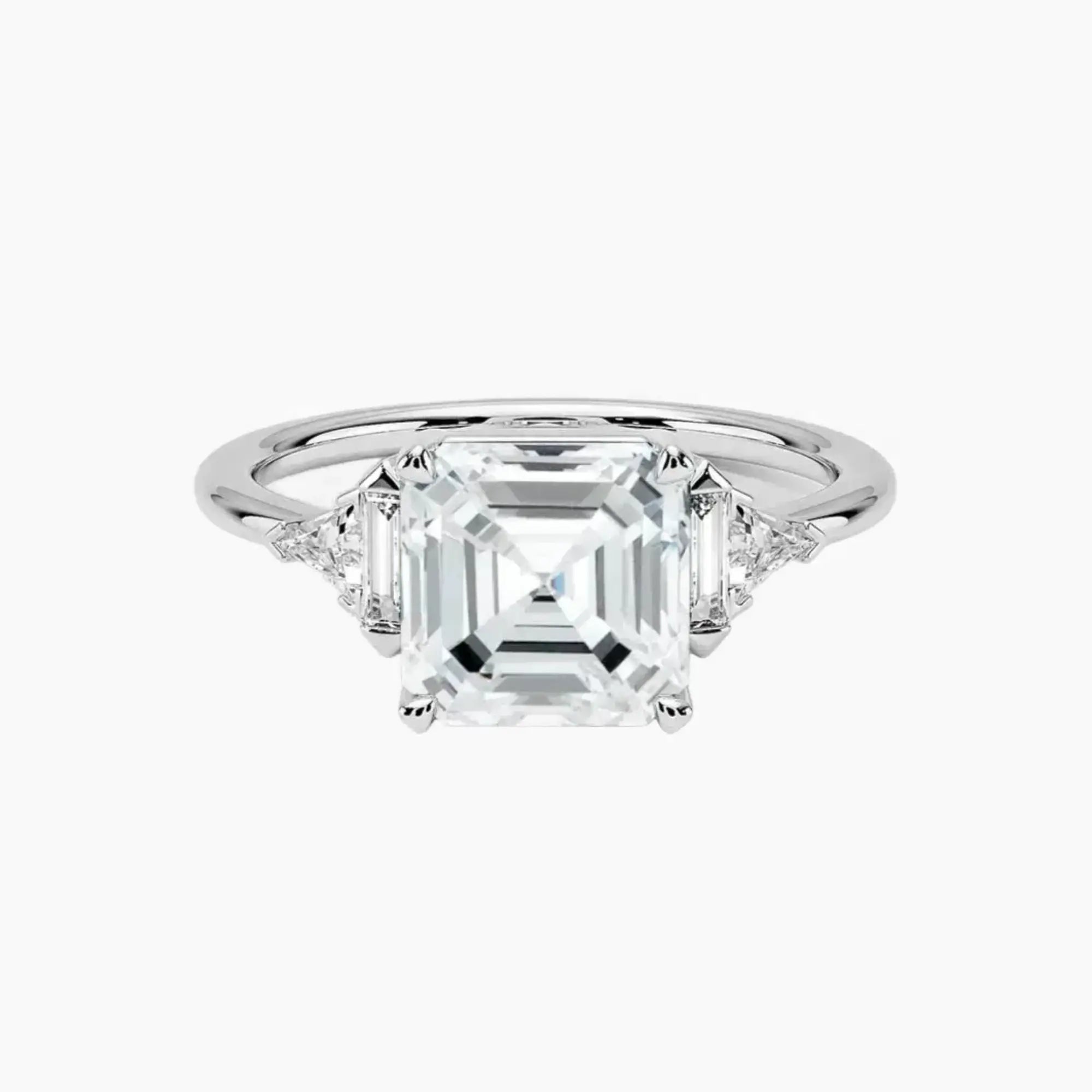Honora Five Stone Asscher Designer 2.5 Carat Lab Grown Diamond Engagement Ring in 18K Yellow Gold