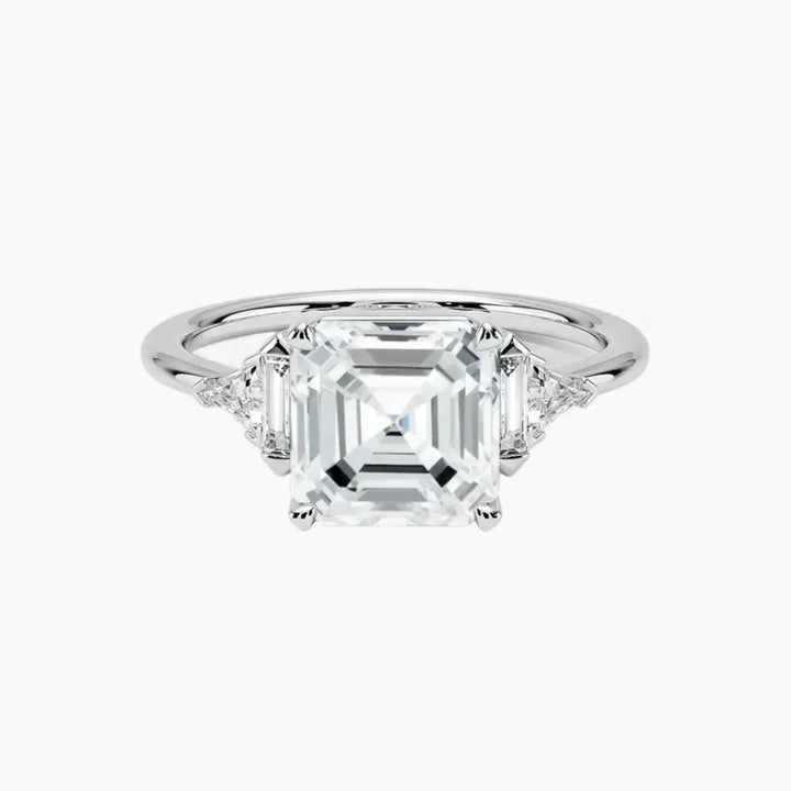 Honora Five Stone Asscher Designer 2.5 Carat Lab Grown Diamond Engagement Ring in 18K White Gold