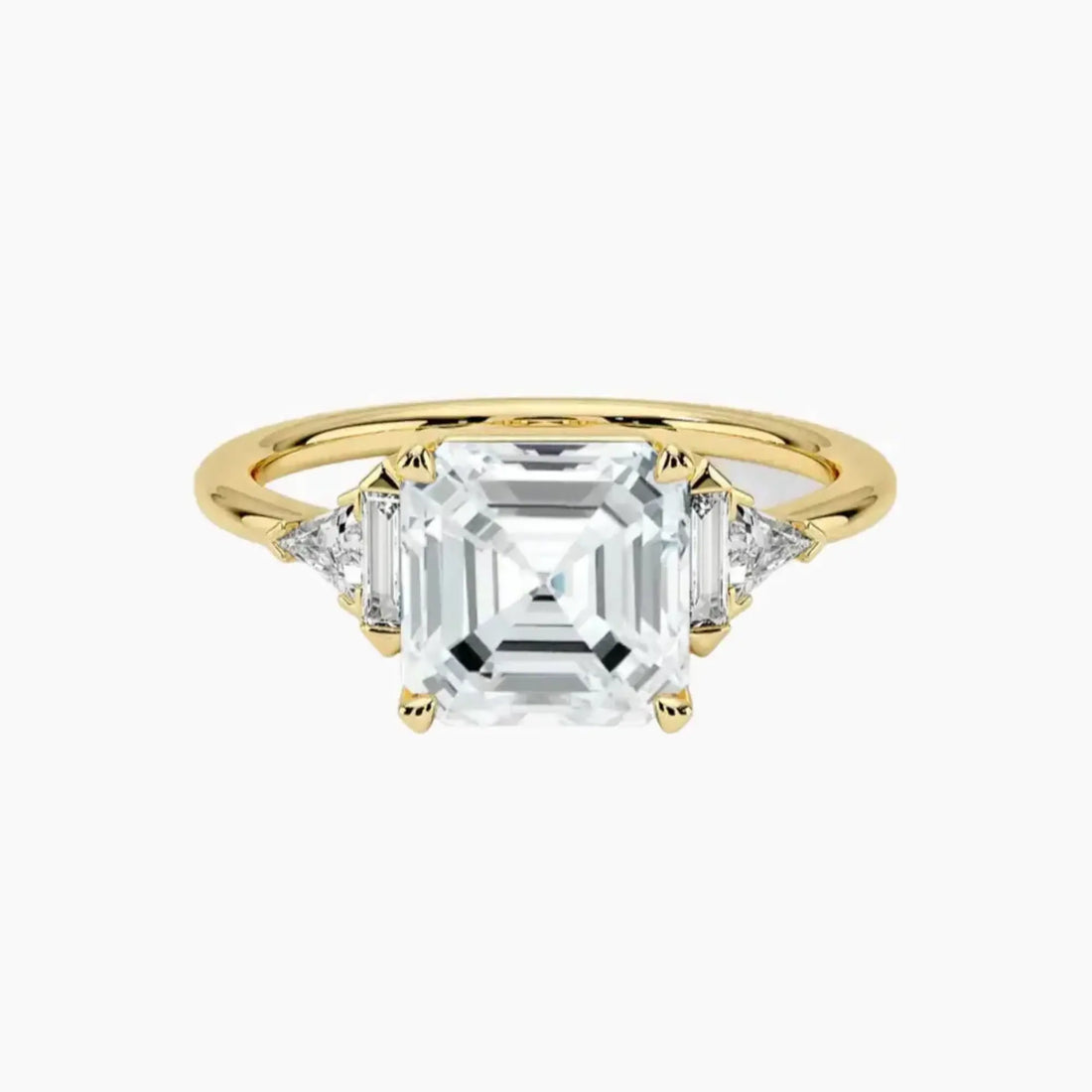 Honora Five Stone Asscher Designer 3 Carat Lab Grown Diamond Engagement Ring in 14K White Gold