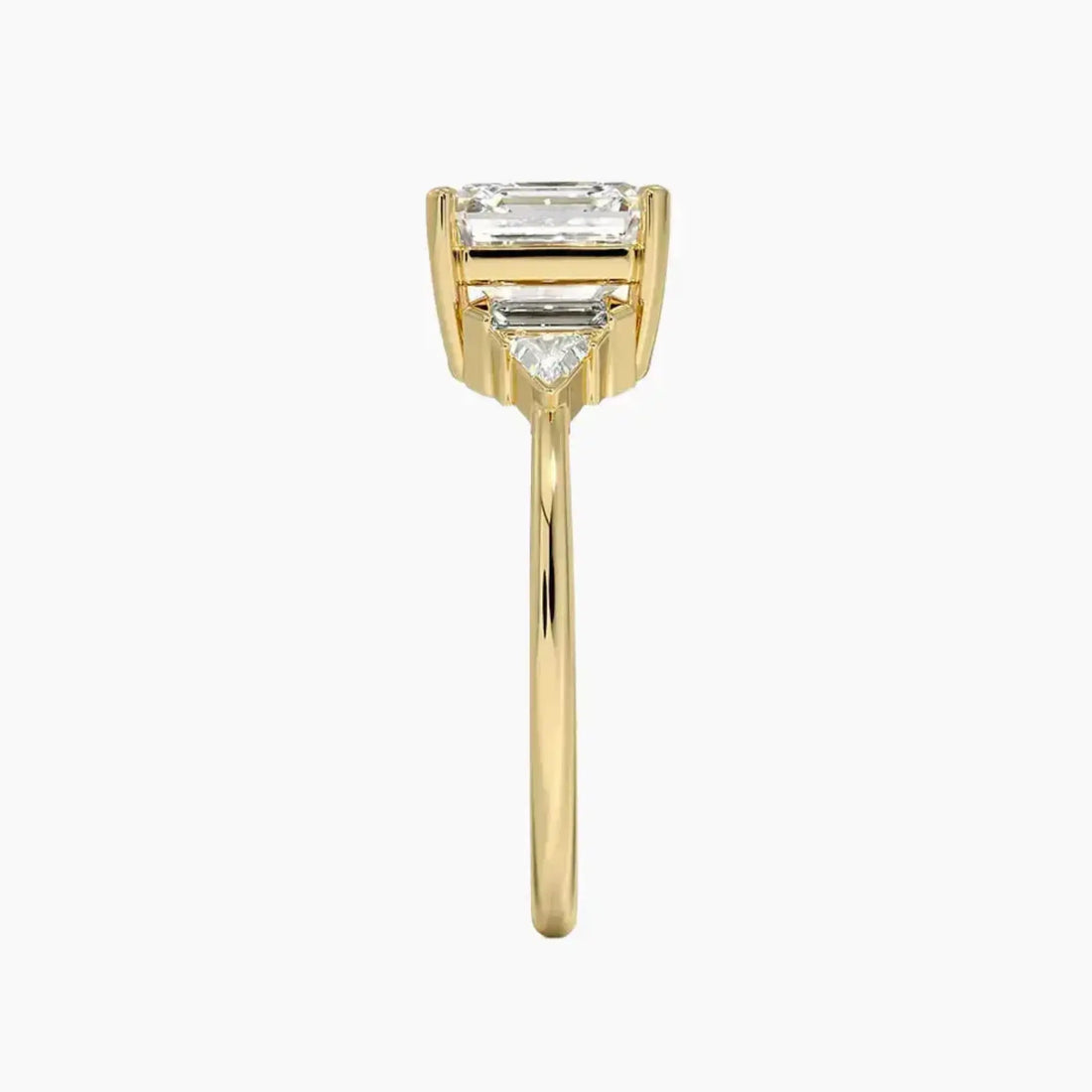 Honora Five Stone Asscher Designer 3 Carat Lab Grown Diamond Engagement Ring in 14K Yellow Gold