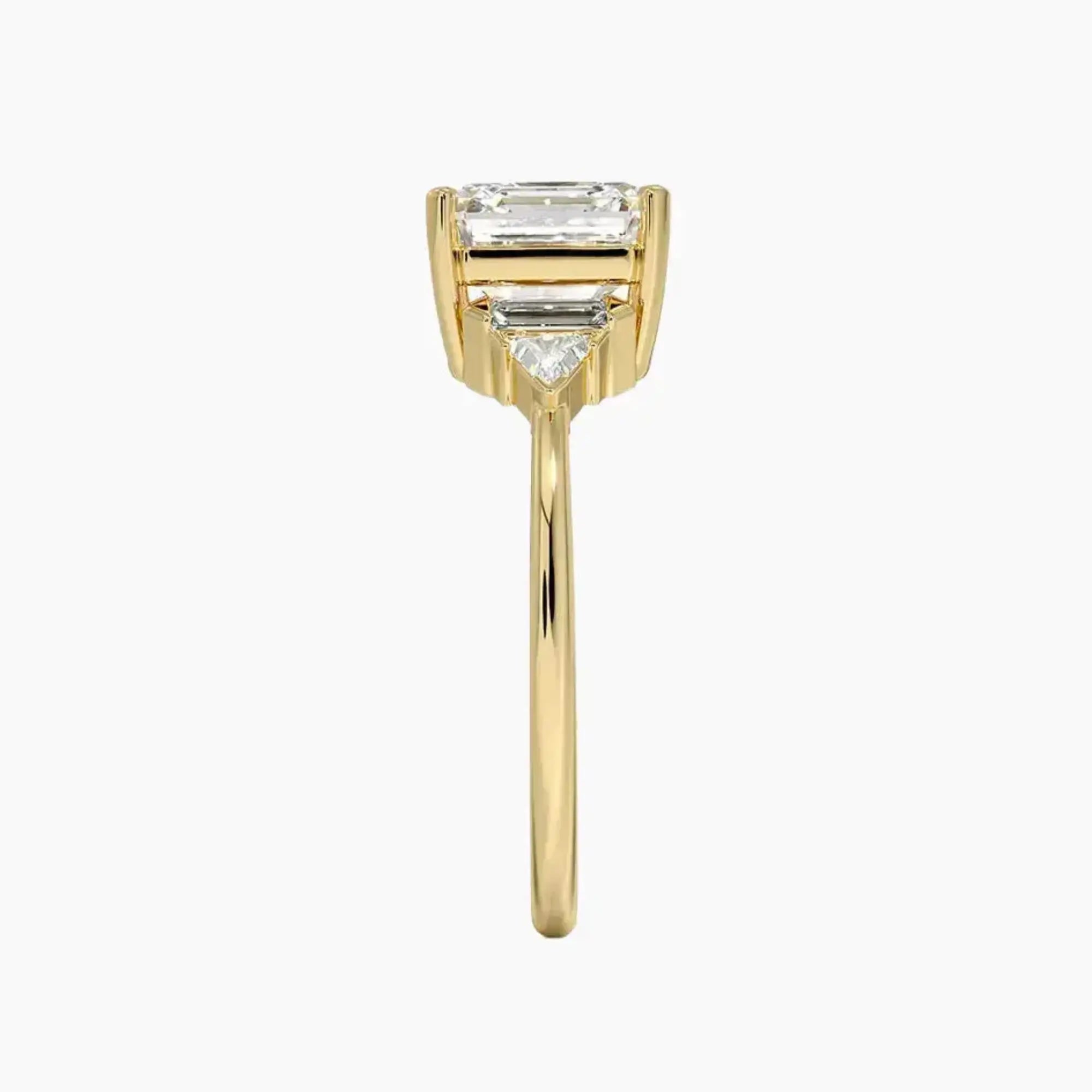 Honora Five Stone Asscher Designer 3 Carat Lab Grown Diamond Engagement Ring in 18K Yellow Gold