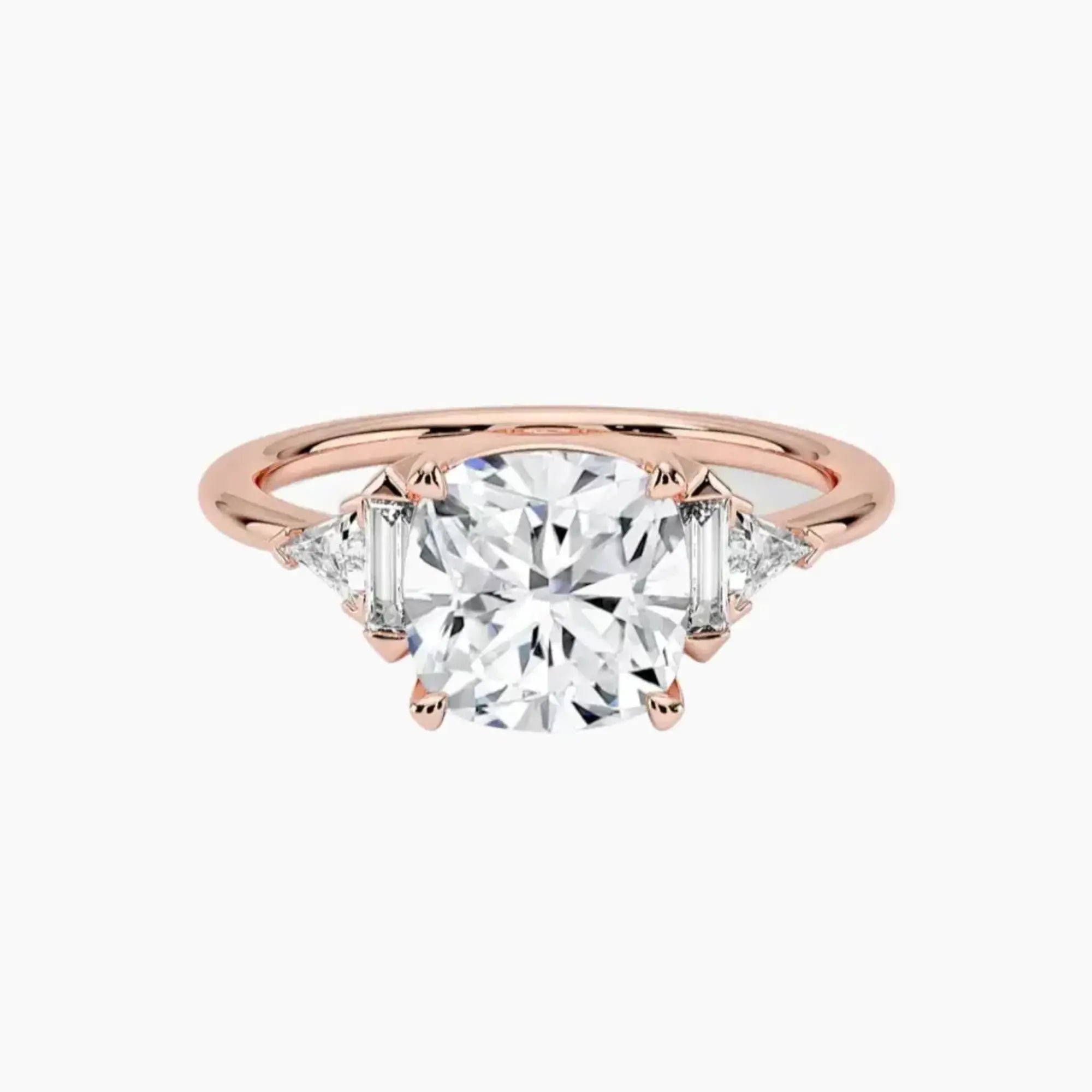 Honora Five Stone Cushion Designer 2.5 Carat Lab Grown Diamond Engagement Ring in 18K White Gold
