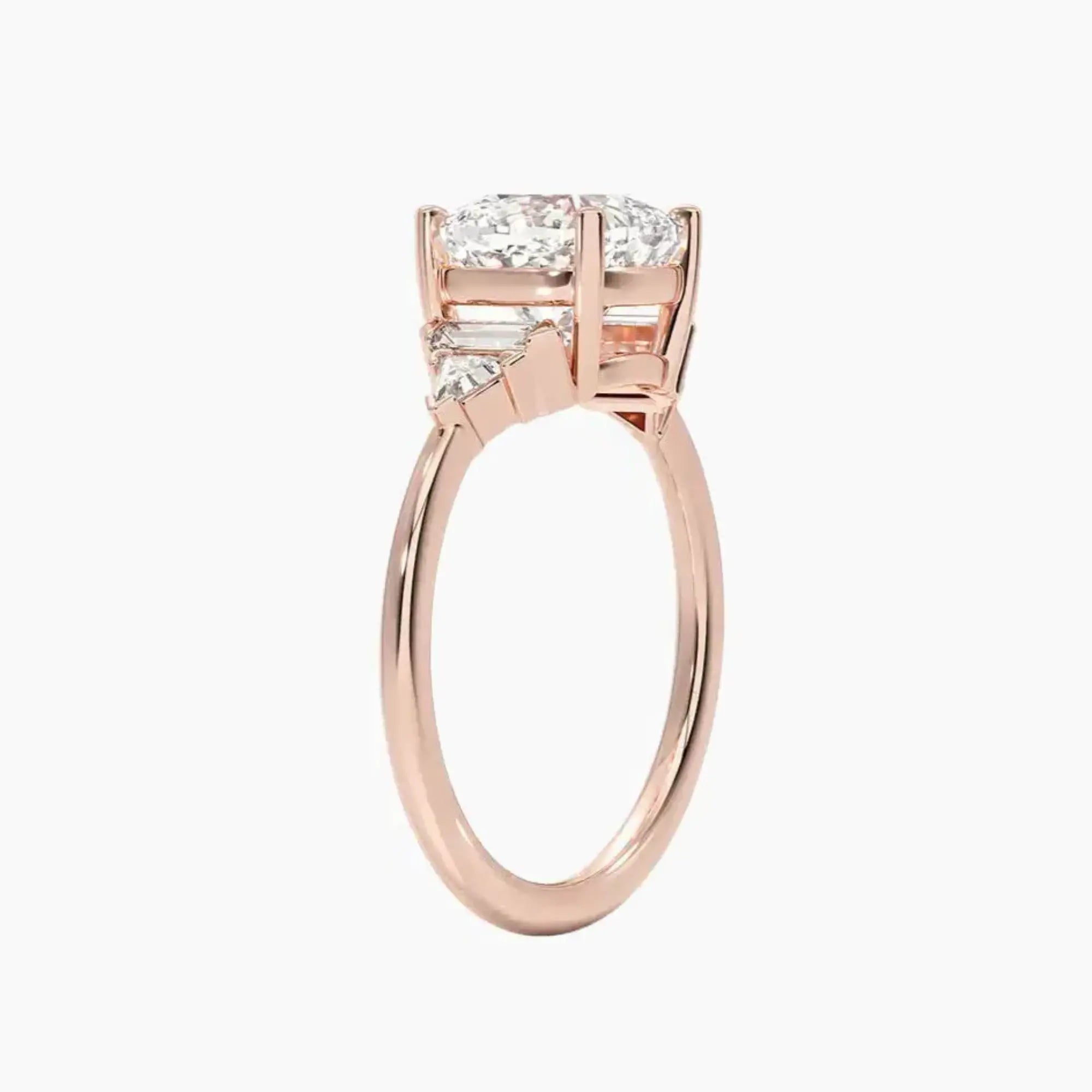 Honora Five Stone Cushion Designer 1.5 Carat Lab Grown Diamond Engagement Ring in 14K Rose Gold
