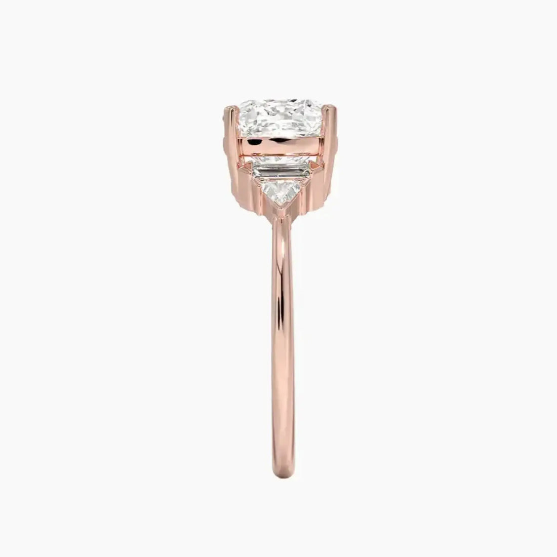 Honora Five Stone Cushion Designer 1 Carat Lab Grown Diamond Engagement Ring in 14K Rose Gold