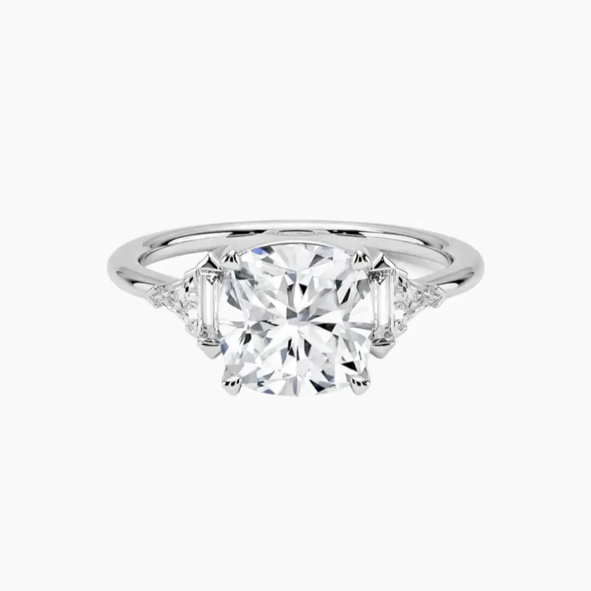 Honora Five Stone Cushion Designer 1.5 Carat Lab Grown Diamond Engagement Ring in 18K Rose Gold