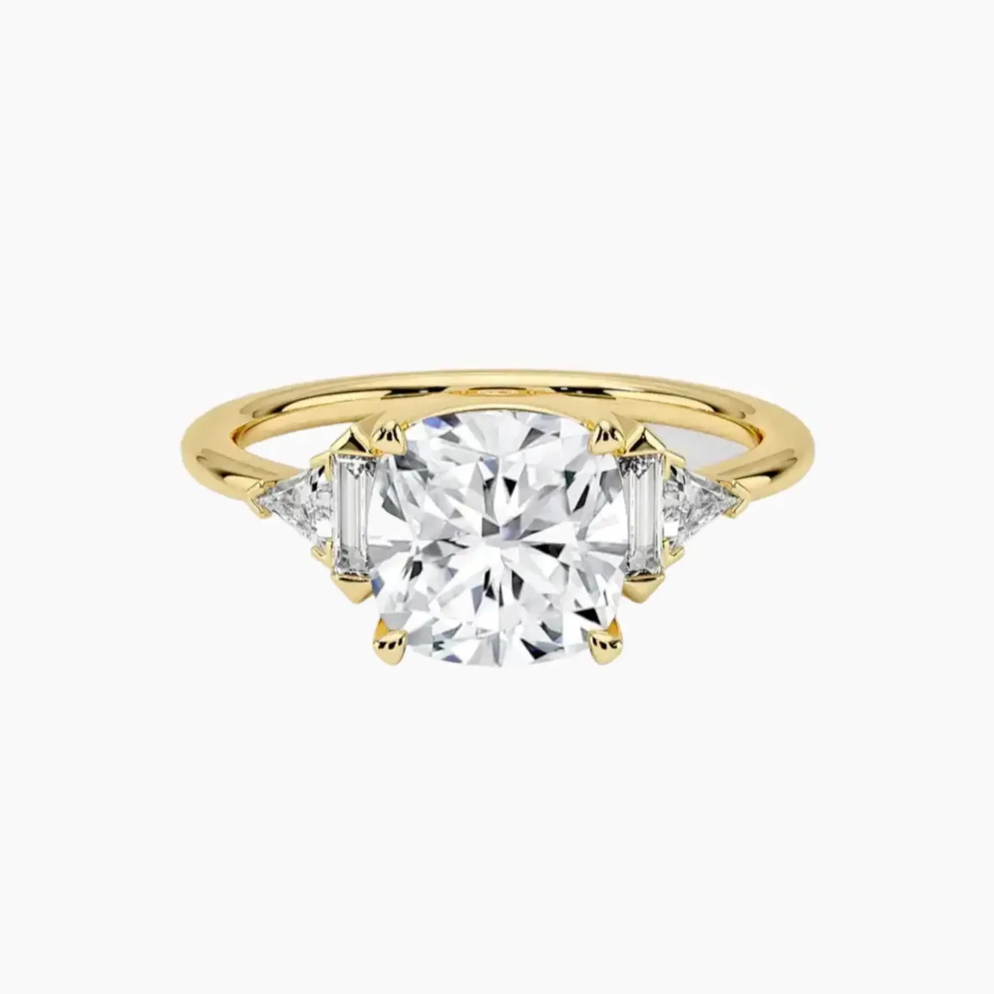 Honora Five Stone Cushion Designer 2.5 Carat Lab Grown Diamond Engagement Ring in 18K White Gold