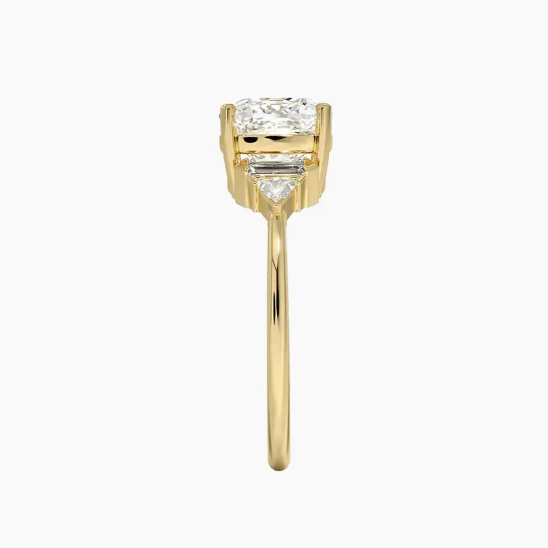 Honora Five Stone Cushion Designer Diamond Ring Setting in 14K Yellow Gold