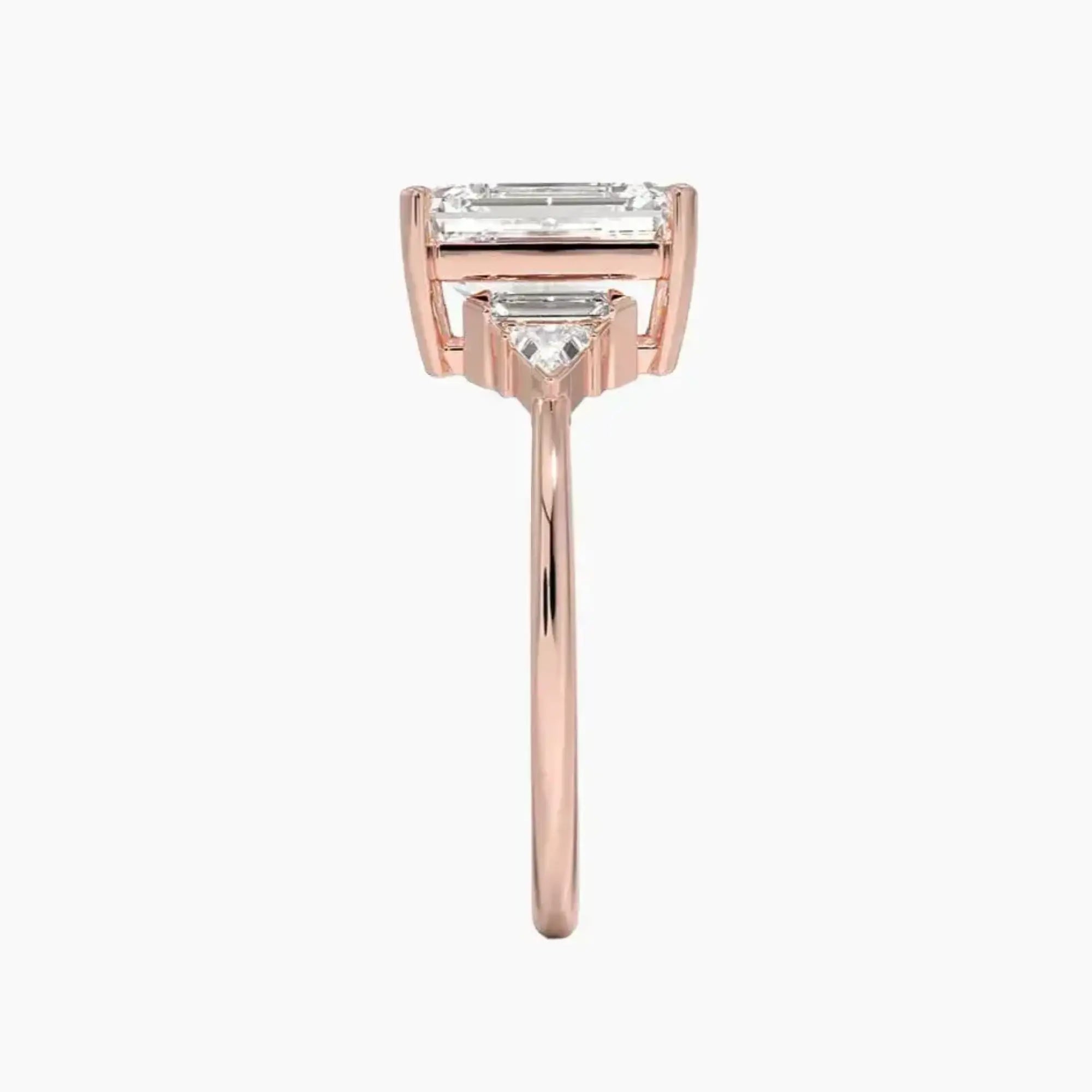 Honora Five Stone Emerald Designer Diamond Ring Setting in 14K Rose Gold