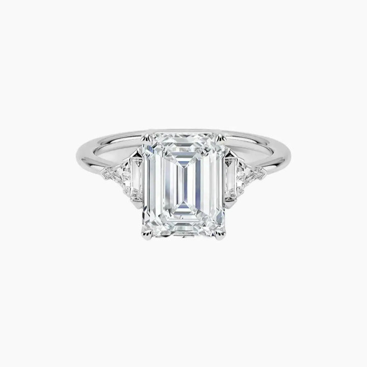 Honora Five Stone Emerald Designer 1.5 Carat Lab Grown Diamond Engagement Ring in 18K White Gold