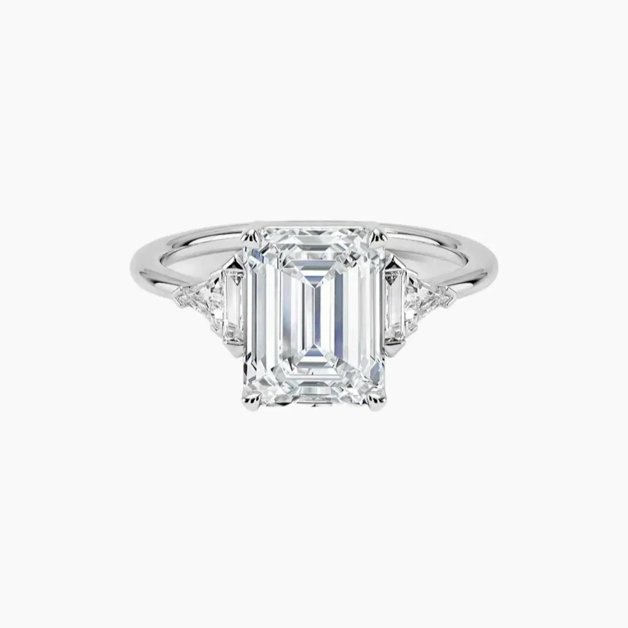 Honora Five Stone Emerald Designer Diamond Ring Setting in 14K White Gold