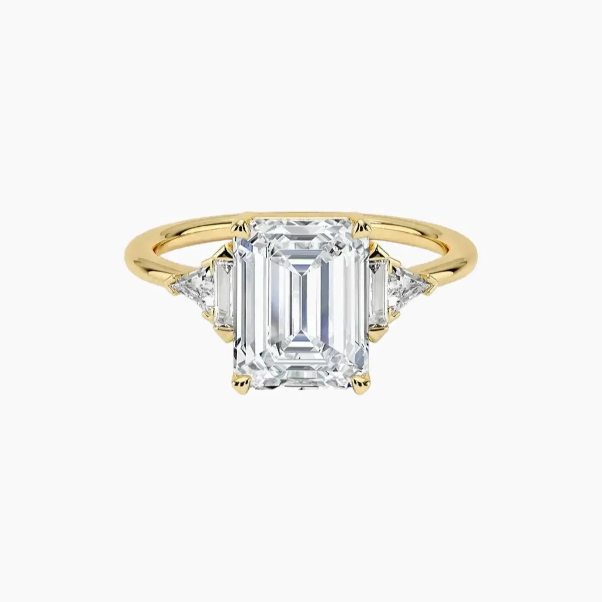 Honora Five Stone Emerald Designer 1.5 Carat Lab Grown Diamond Engagement Ring in 14K Yellow Gold