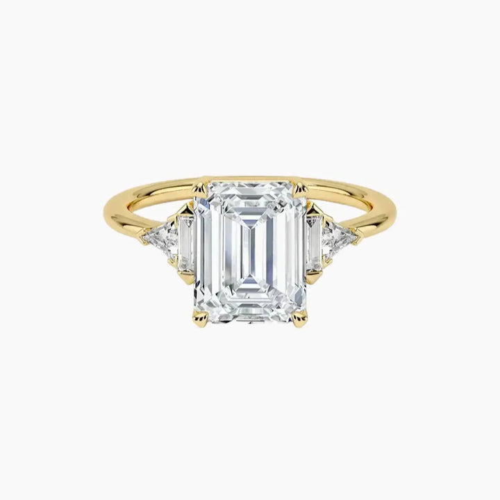 Honora Five Stone Emerald Designer 3 Carat Lab Grown Diamond Engagement Ring in 14K Yellow Gold